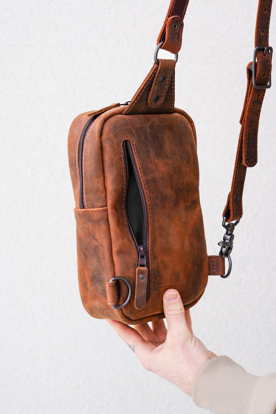 Stylish Sling Bag - Pandora Cove Brown Crossbody Bag for Men & Women | Perfect for Travel, Hiking, and Everyday Use