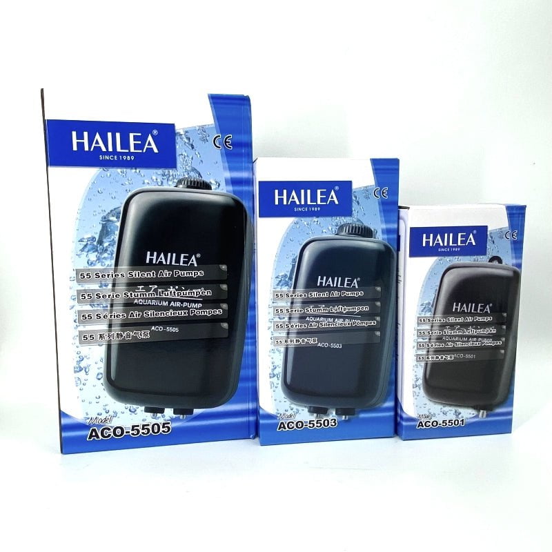 HAILEA Silent Air Pump ACO 5500 Series - Ultra Quiet Aquarium Air Pump with Single/Double Outlet for Fish Tank, Pond & Hydroponics System