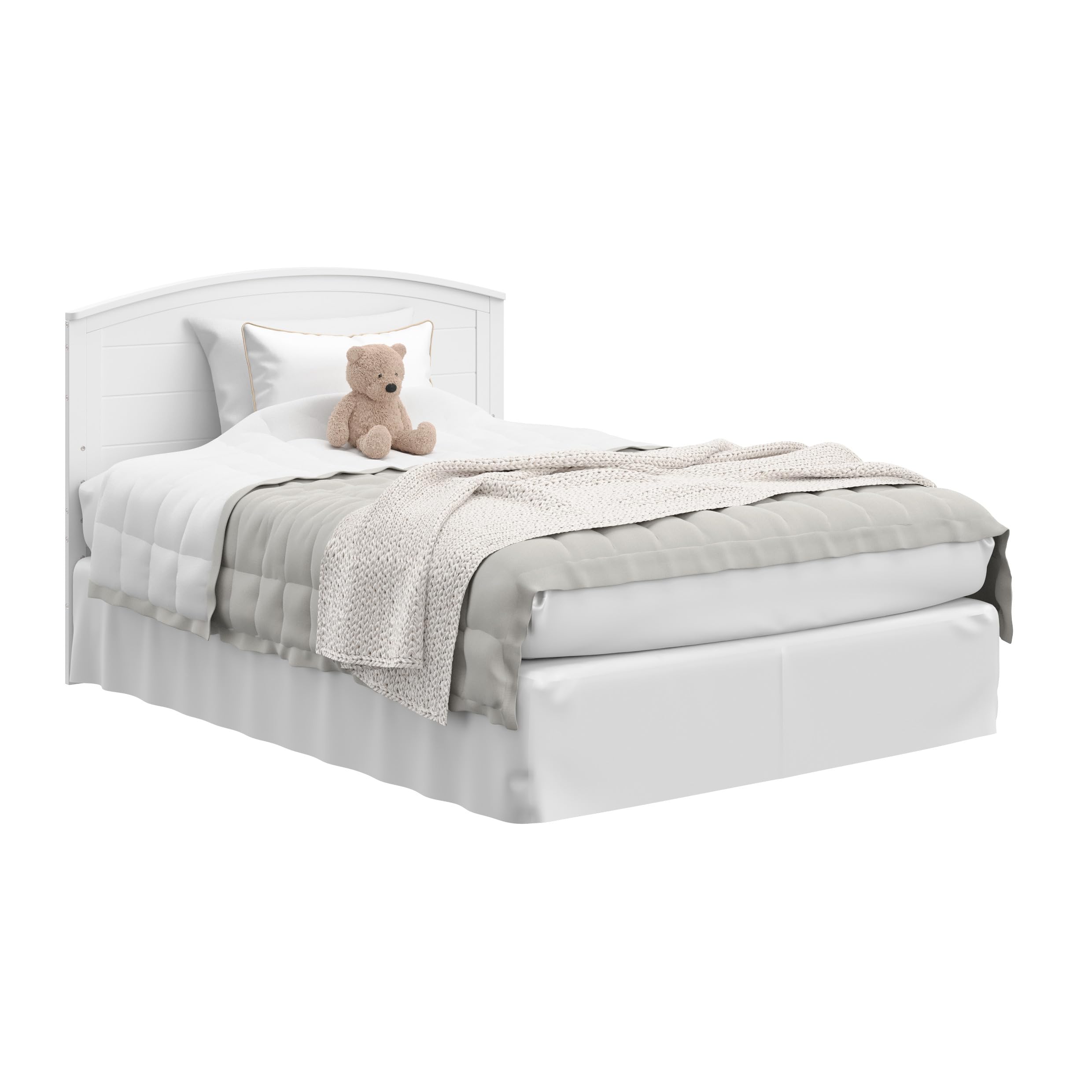 Graco Bellwood 5-in-1 Convertible Crib & Changer with Storage Drawer (White) - GREENGUARD Gold Certified, Converts to Toddler Bed & Full Bed, Nursery Furniture for Baby & Kids Room, Modern & Space-Saving Design