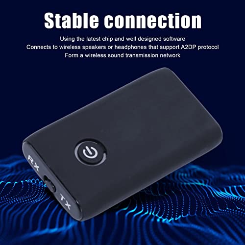 Goshyda Bluetooth 5.0 Transmitter and Receiver 2-in-1 Wireless Adapter with 3.5mm AUX, HiFi Stereo Sound for TV, PC, CD Player, Home Theater - Perfect for Wireless Audio Streaming at Home or Office