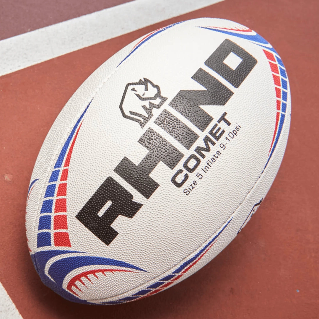Rhino Comet Match Rugby Ball - Official Size 5 High Performance Rugby Ball for Training & Matches - Perfect for Rugby Games, Practice, and Sports Enthusiasts
