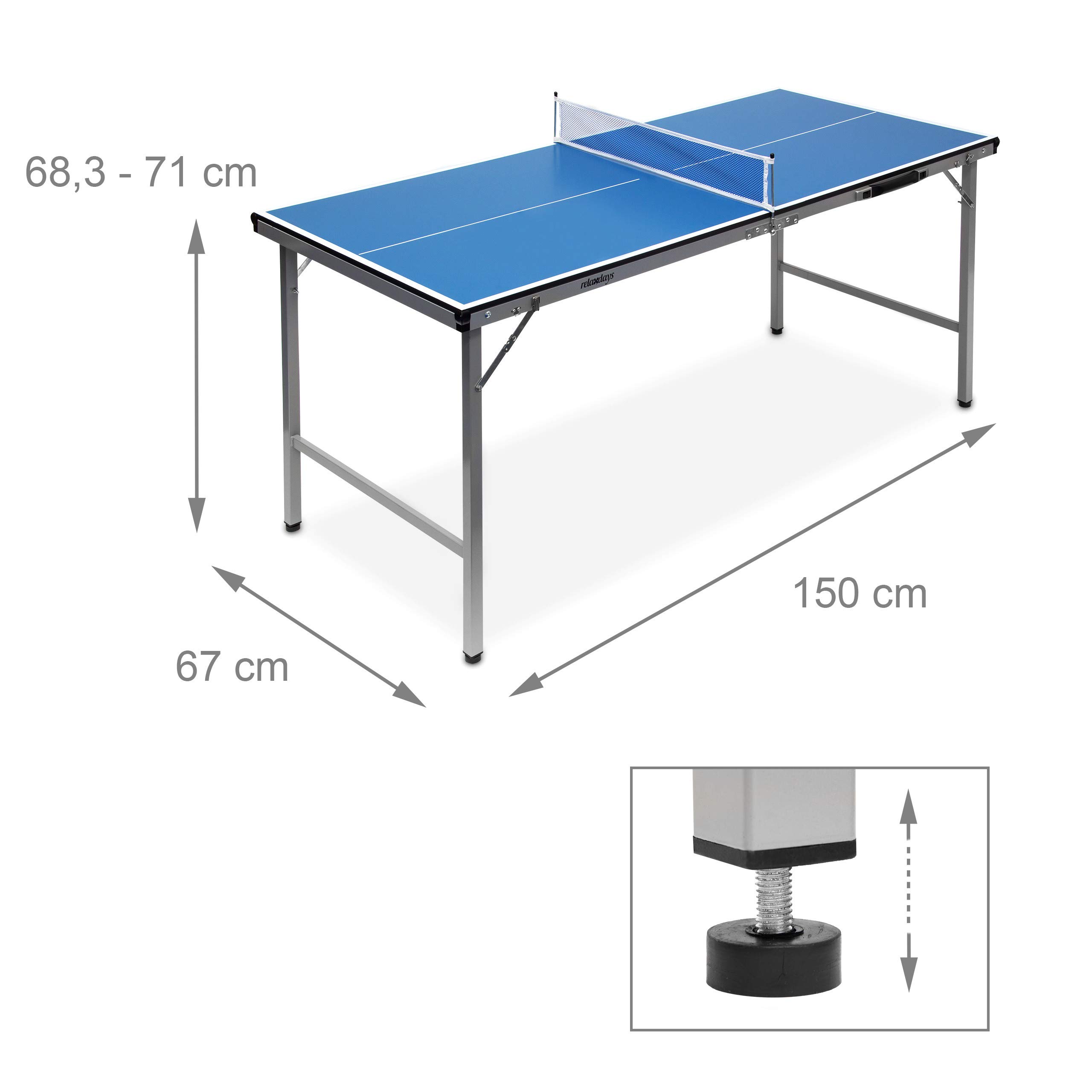 Premium Midi Ping Pong Table 150x67x71cm - Foldable Indoor/Outdoor Table Tennis Set with 2 Paddles & Balls - Perfect for Home, Office, Backyard & Game Room Fun