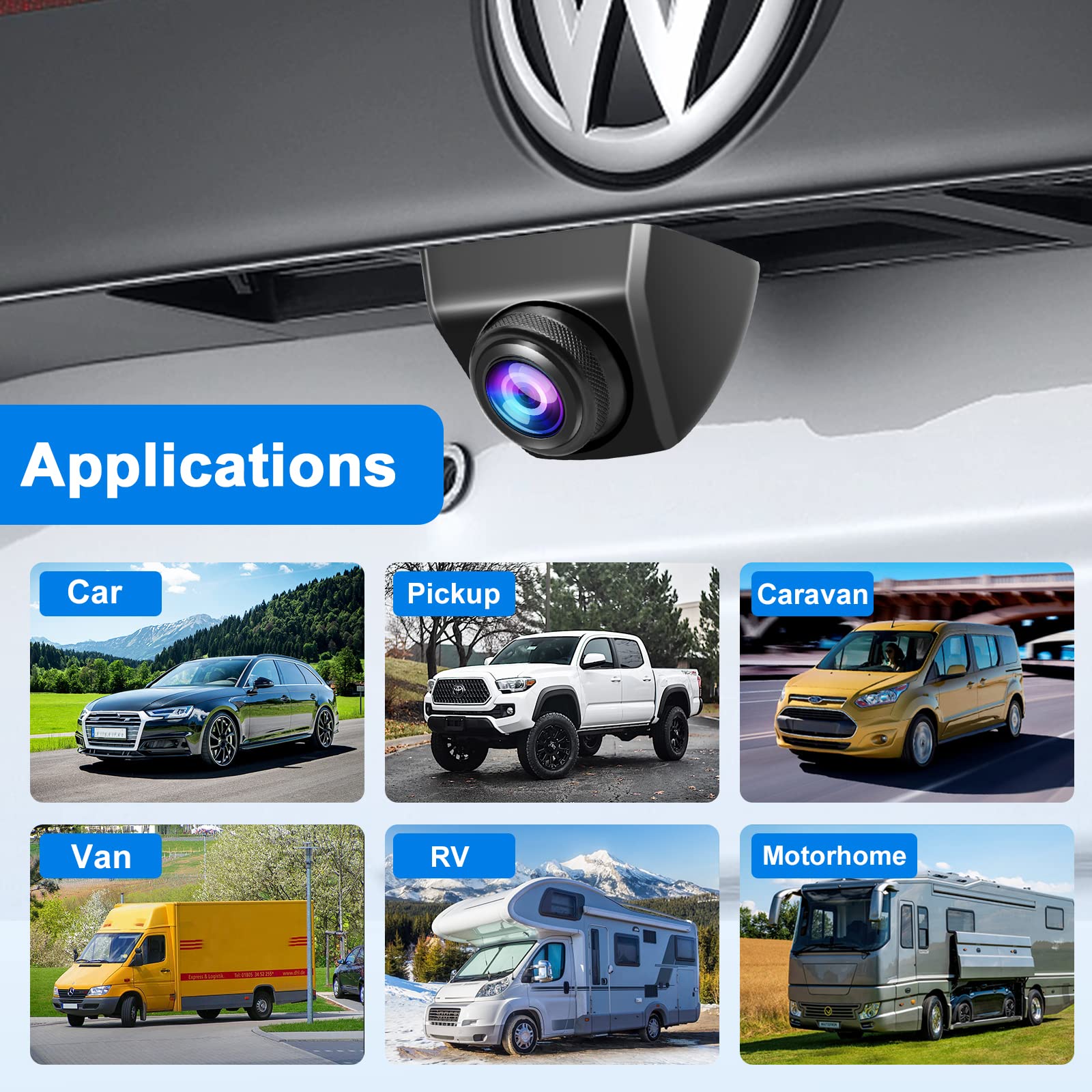 HD 140° Wide Angle Adjustable Reversing Camera - PARKVISION Universal 12V-24V Wired Backup Camera with Metal Housing for Cars, Trucks & SUVs | Perfect for Parking Assistance, Night Driving & Tight Space Maneuvering