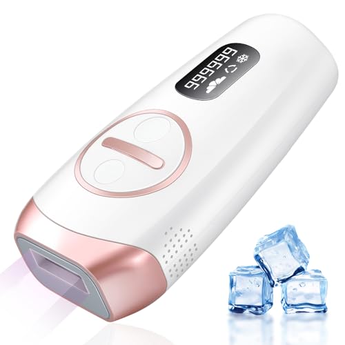 IPL Laser Hair Removal Device for Women & Men - Permanent Hair Removal Machine with Cooling System, 999999 Flashes for Face, Armpit, Arms, Bikini Line & Legs - At-Home Hair Removal for Smooth Skin