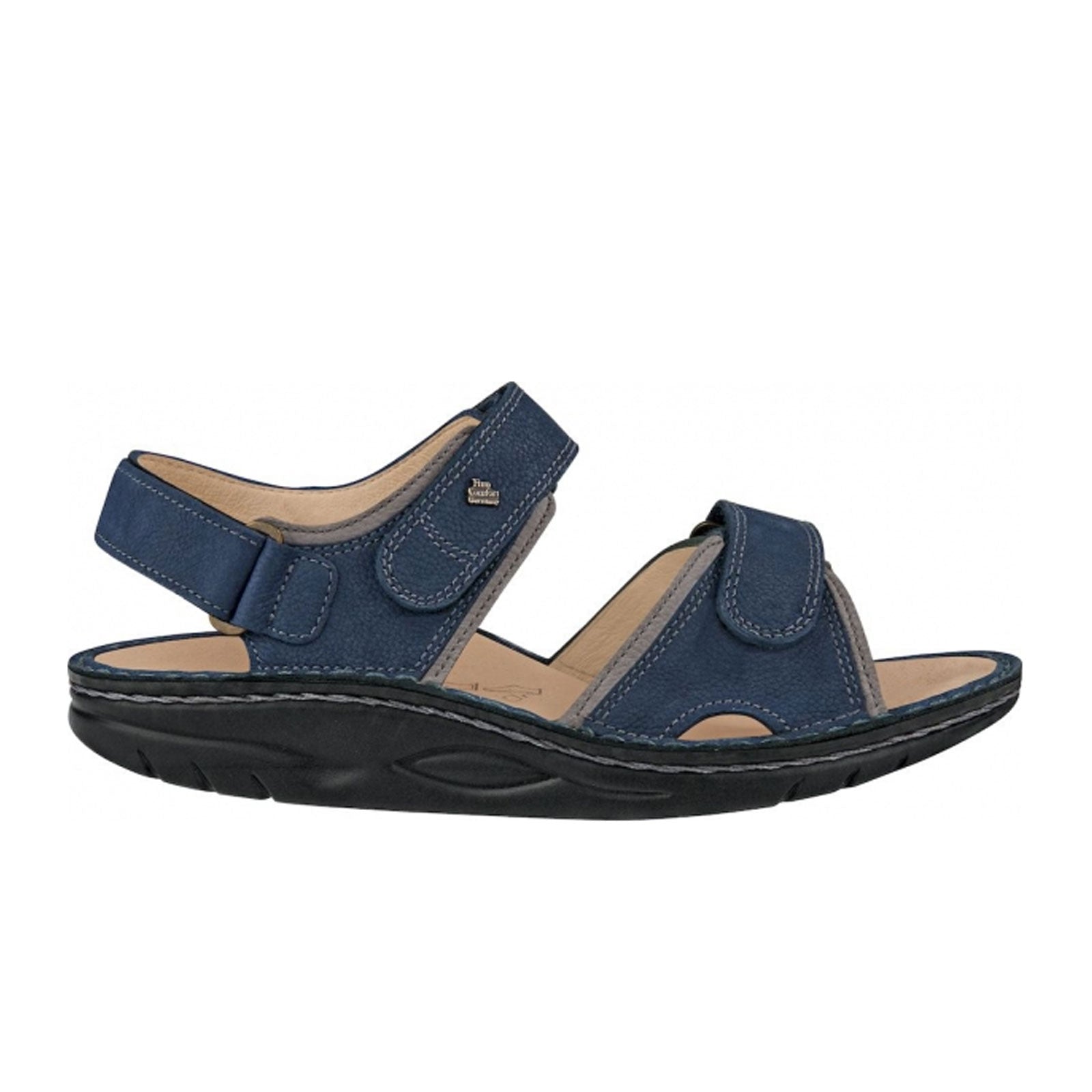 Finn Comfort Yuma Backstrap Sandal for Women - Lake/Grey | Premium Comfort Sandals with Arch Support | Perfect for Walking, Travel & Summer Outfits