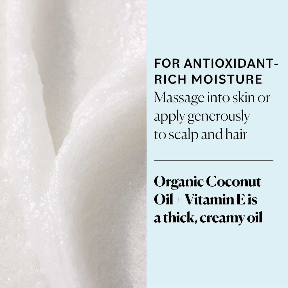 Organic Virgin Coconut Oil with Vitamin E & Fractionated Coconut Oil for Skin, Hair & Massage - Pure, Natural Moisturizer for Dry Skin, Hair Care & Aromatherapy