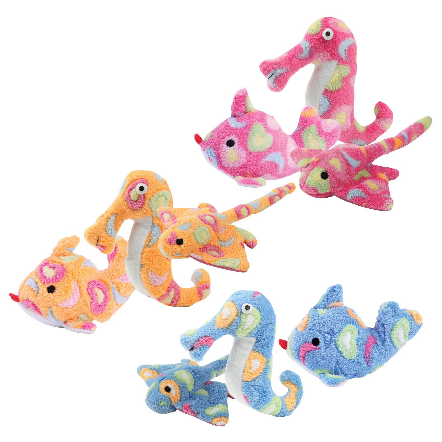 Zanies Sea Charmer Dog Chew Toy - Pink 7-inch Plush Sea Horse for Small & Medium Dogs | Interactive Play & Dental Health | Perfect for Beach Trips & Water-Themed Playtime