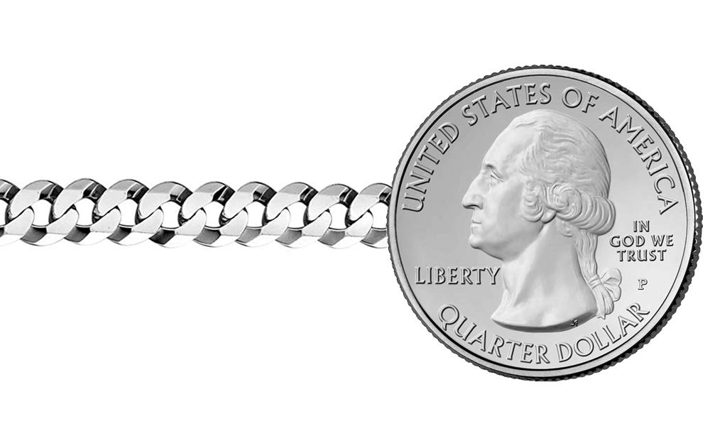 Savlano 925 Sterling Silver 6.5mm Italian Solid Curb Cuban Link Chain Necklace for Men & Women - Made in Italy with Gift Box - Perfect for Gifts, Anniversaries, Weddings & Everyday Fashion