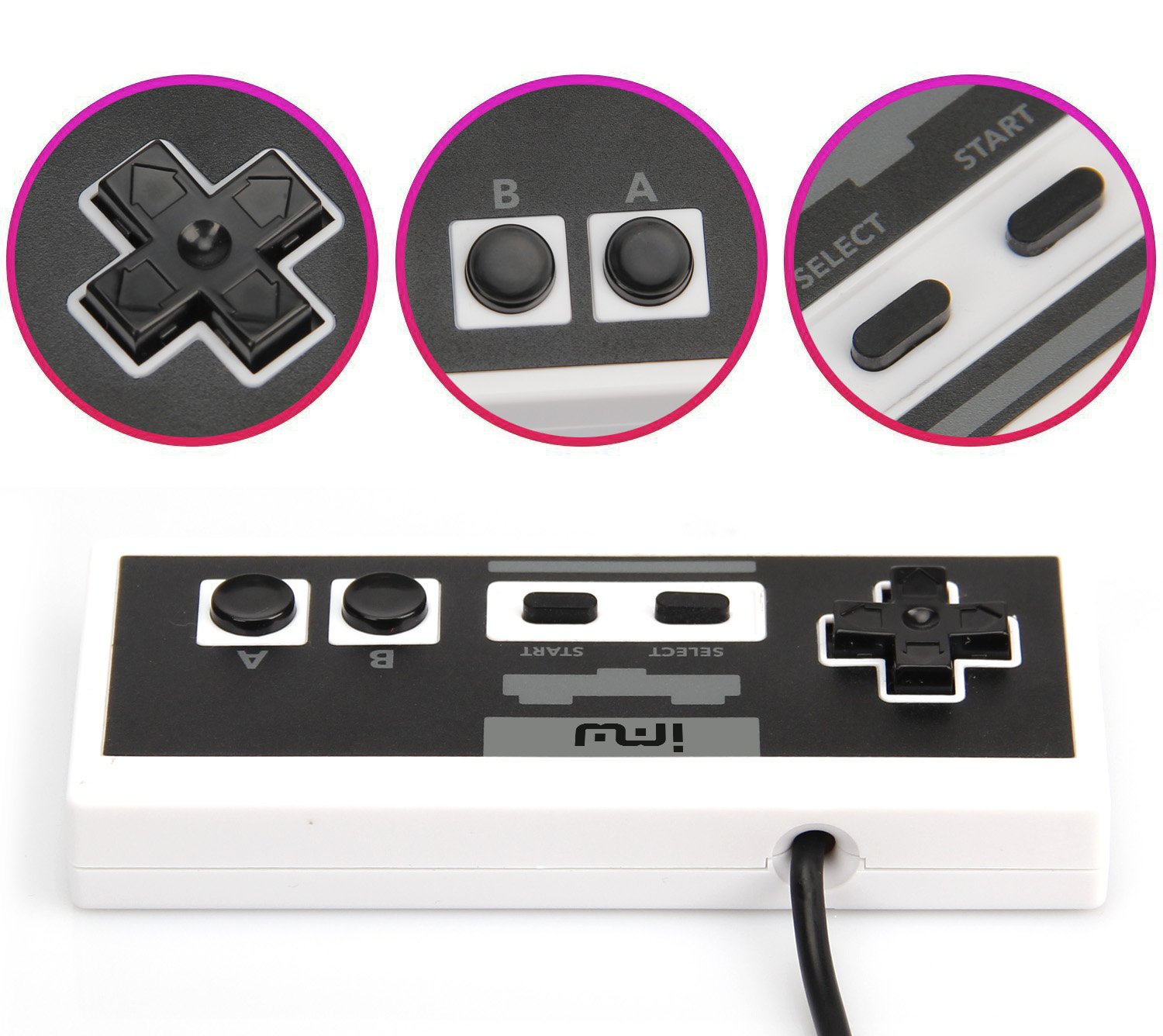 iMW Wired NES Classic Edition Gaming Controller - Compatible with Nintendo NES Mini & Classic Edition - Perfect for Retro Gaming & Classic Console Enthusiasts