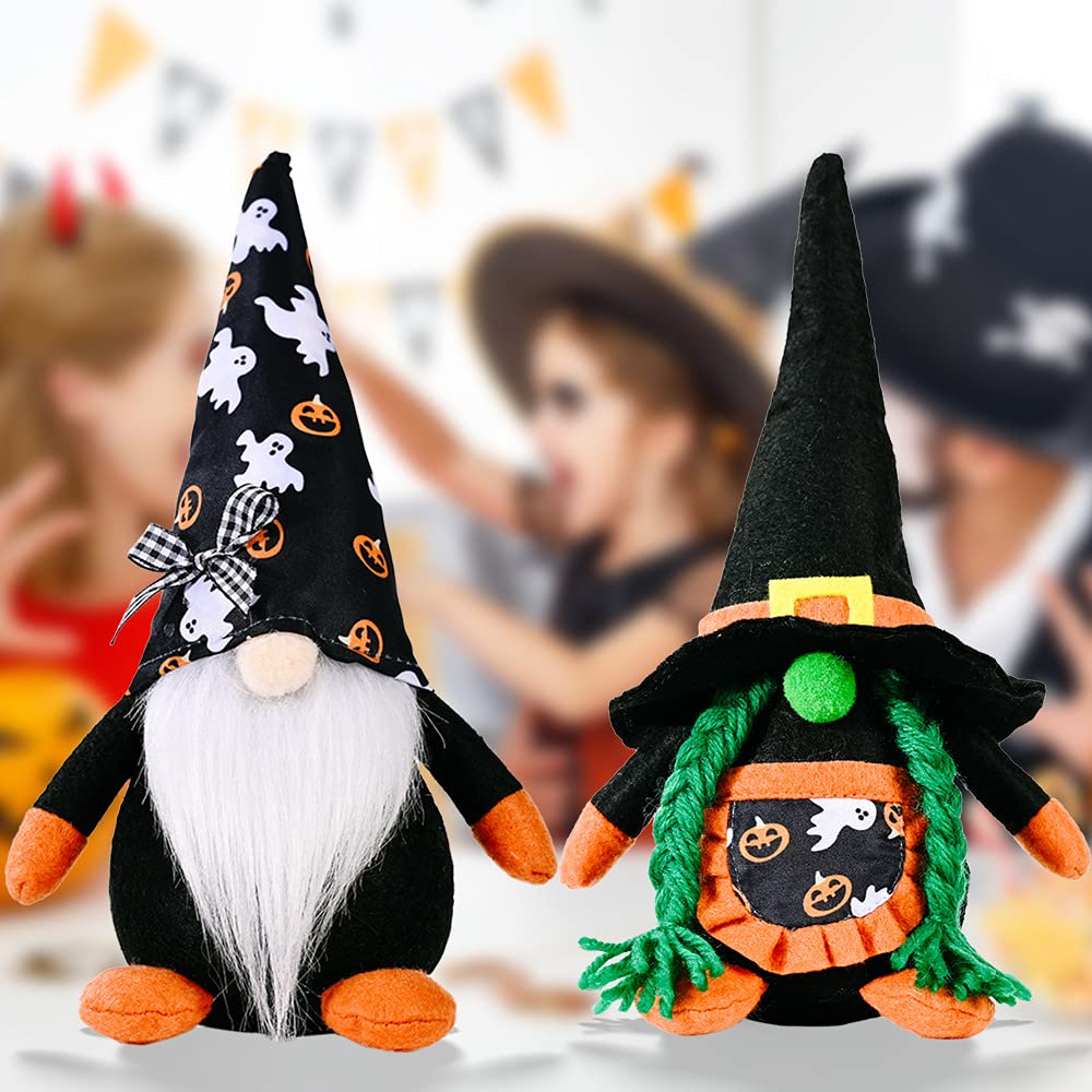 Halloween Gnomes Decorations - 2 Pack Handmade Swedish Plush Gnomes for Table Decor, Party Supplies & Kids Gifts | Perfect for Halloween Home Decor, Themed Parties & Seasonal Gift Giving