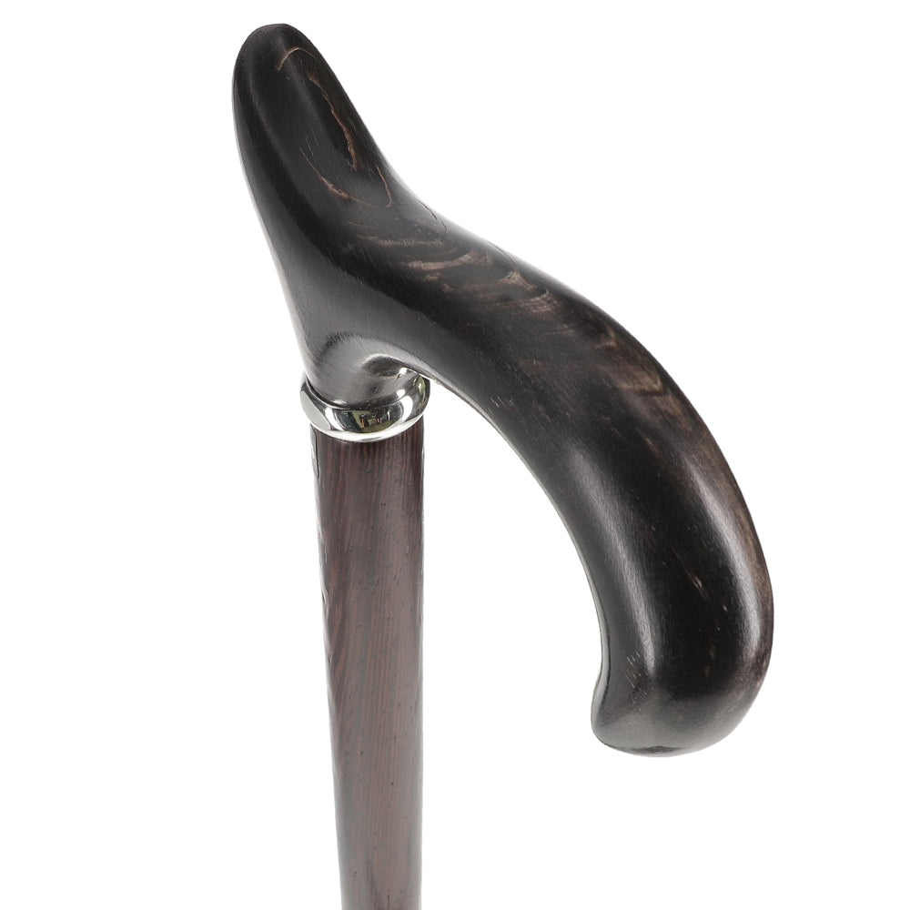 Premium Buffalo Horn Derby Handle Walking Cane with Wenge Shaft - V1211 - Durable & Stylish Mobility Aid for Men & Women - Perfect for Hiking, Travel, and Everyday Support