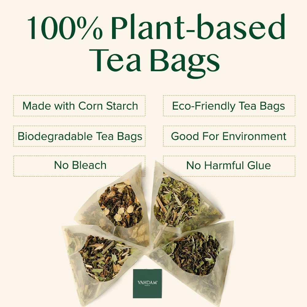 VAHDAM Earl Grey Black Tea Bags (100 Count) - Medium Caffeine, Non-GMO, Gluten Free, Citrus Bergamot Flavor | Resealable Ziplock Pouch for Freshness | Perfect for Office, Home & Gifts | Plant-Based Tea Bags