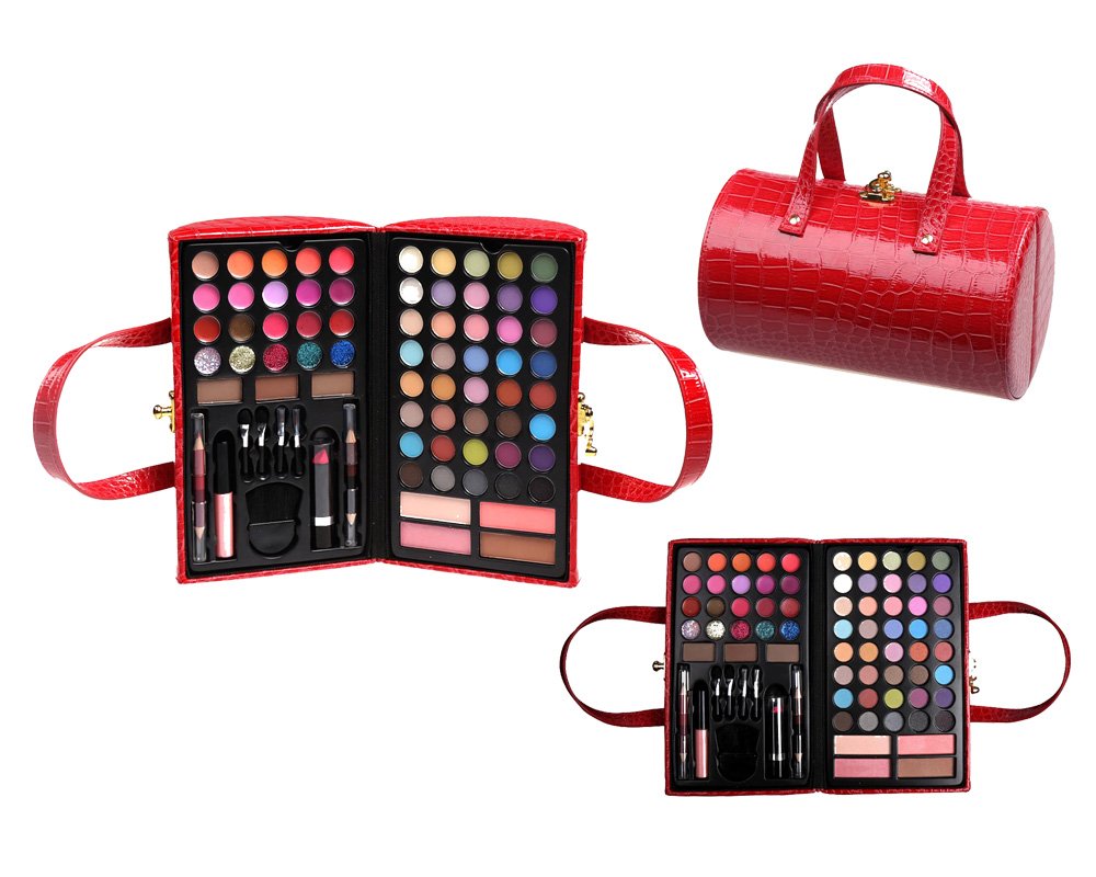 **Cameo Cosmetics Pro Makeup Kit - 76 Piece Premium Set with Reusable Red Purse Case | Perfect for Travel, Bridal & Professional Makeup Artists**