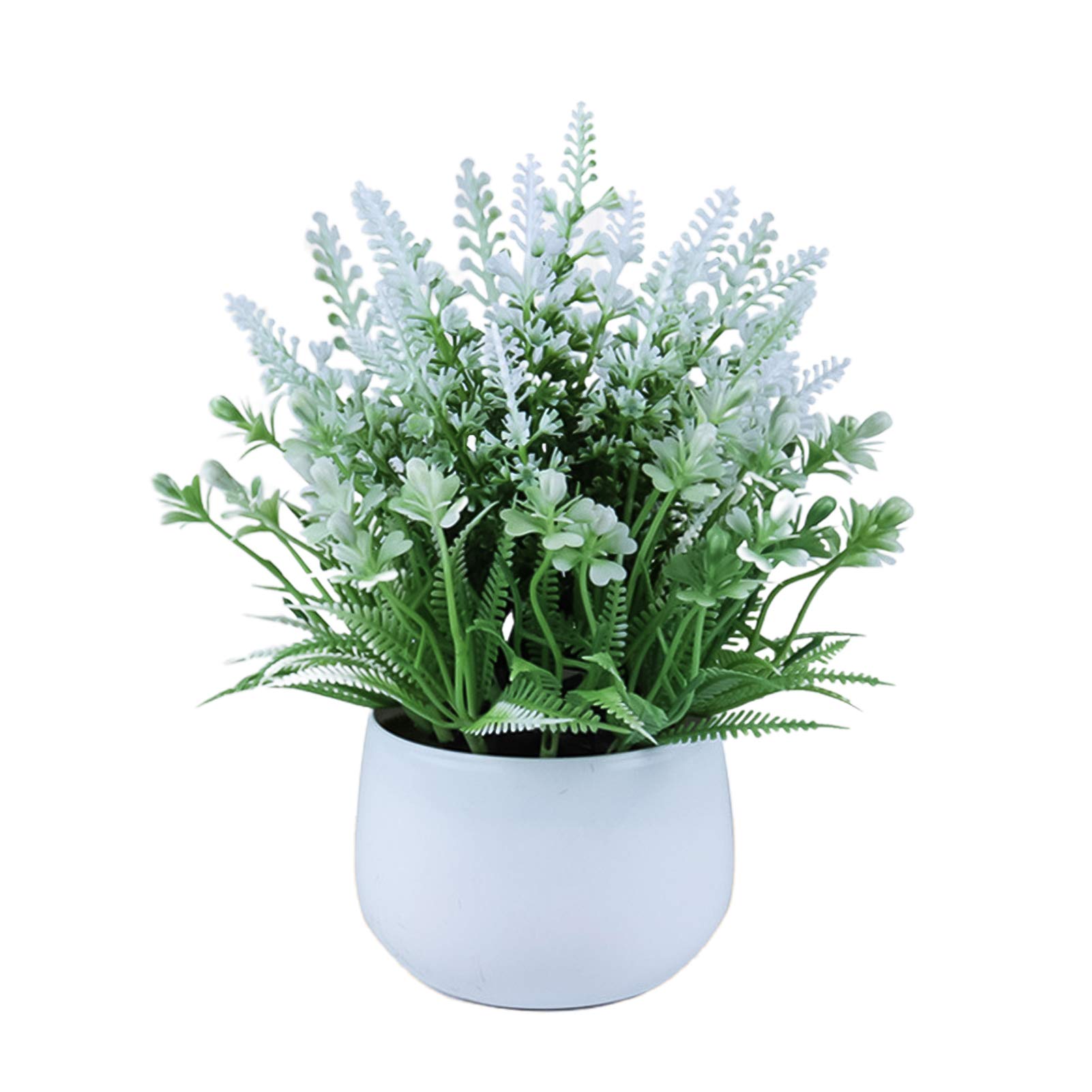 Artificial Lavender Potted Plants - Faux Greenery in Milky White for Home, Office, Wedding Decor | Indoor & Outdoor Fake Flowers for Desktop, Garden & DIY Arrangements