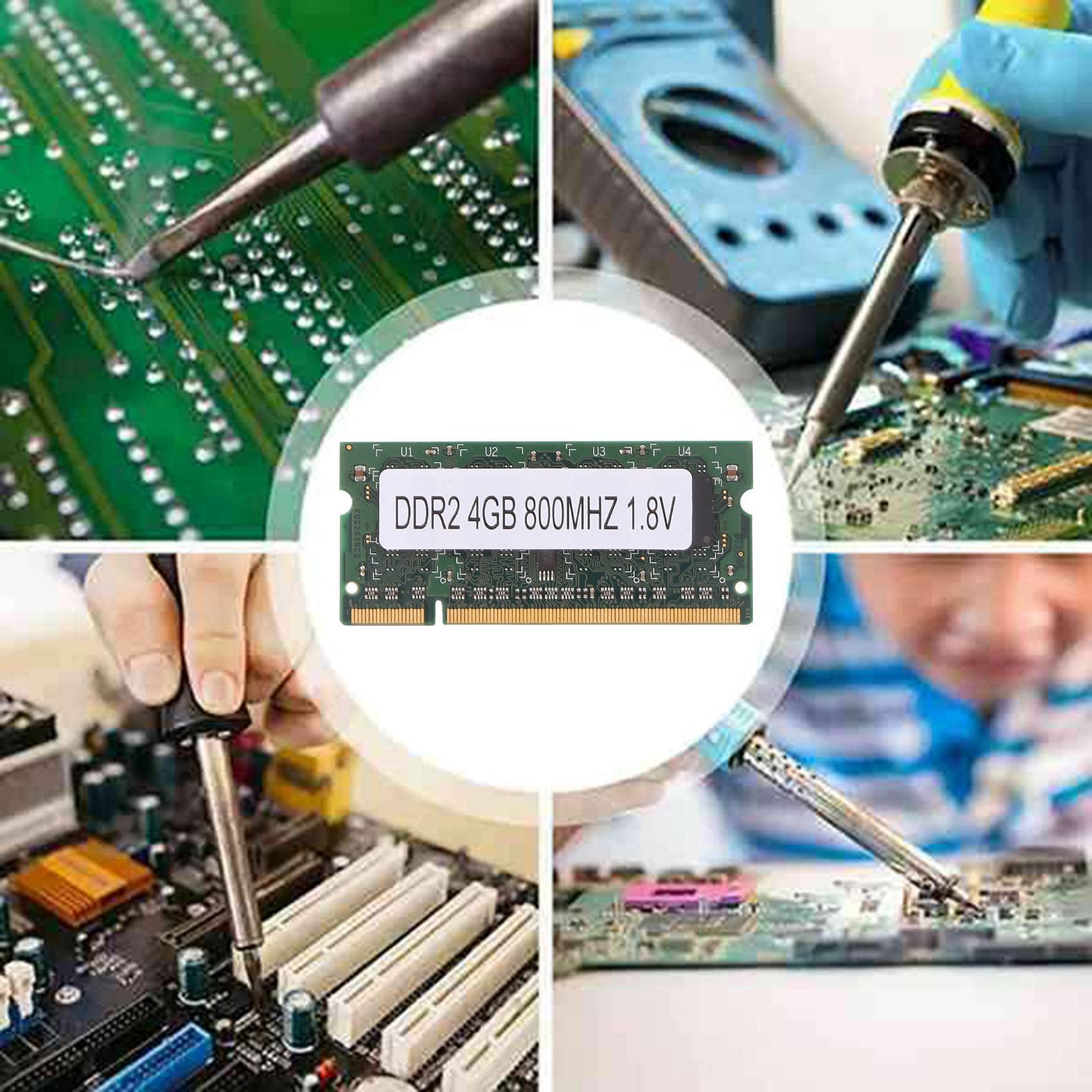 2pcs DDR2 4GB 800MHz PC2-6400 2RX8 200-Pin SODIMM Laptop Memory for AMD, Ideal for Upgrading Older Laptops and Enhancing Performance