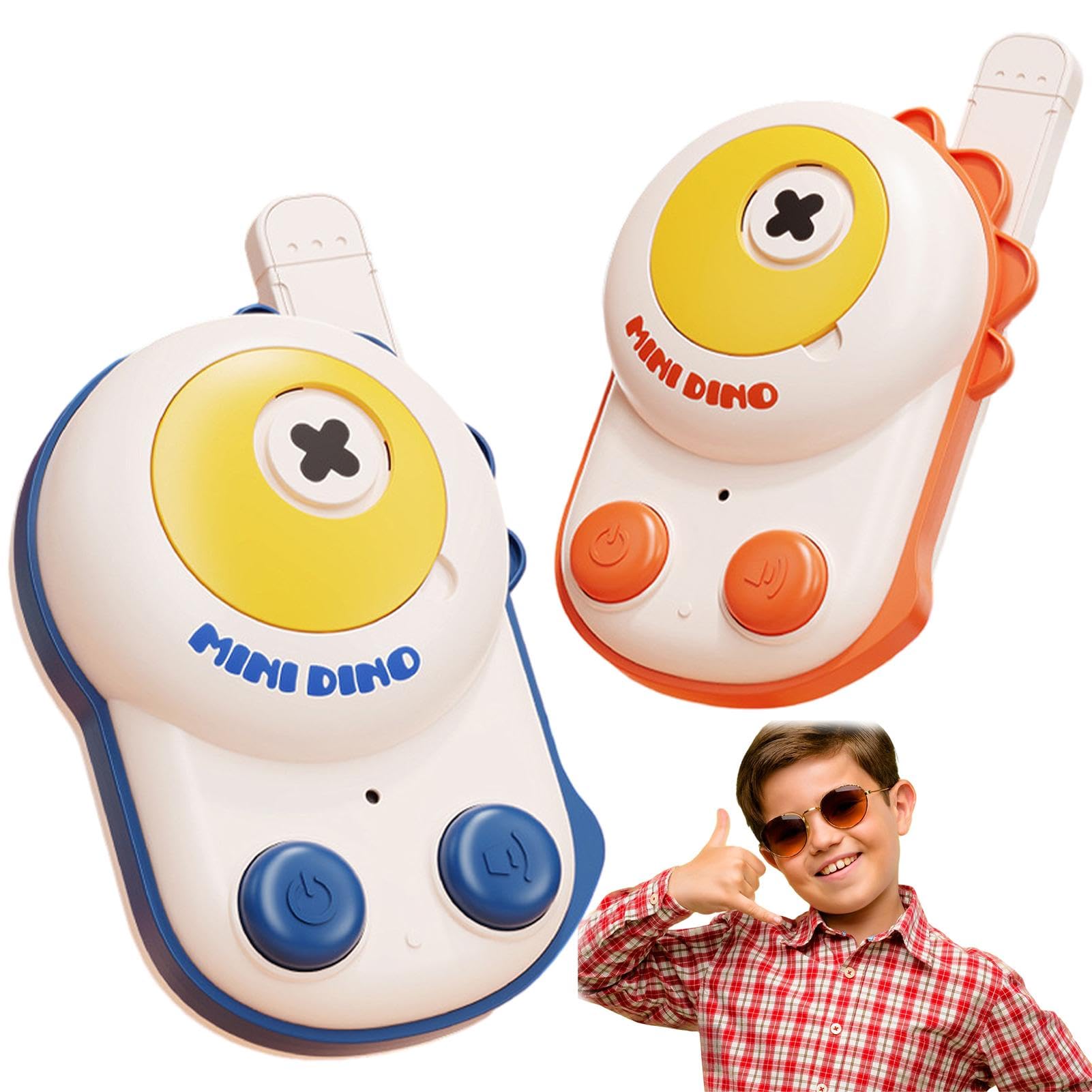 Universal Electric Walkie Talkies for Kids - 2 Pack Reusable Two-Way Radios, Dinosaur-Themed Outdoor Toys, Perfect Christmas Birthday Gifts for Boys & Girls - Ideal for Camping, Hiking and Backyard Adventures