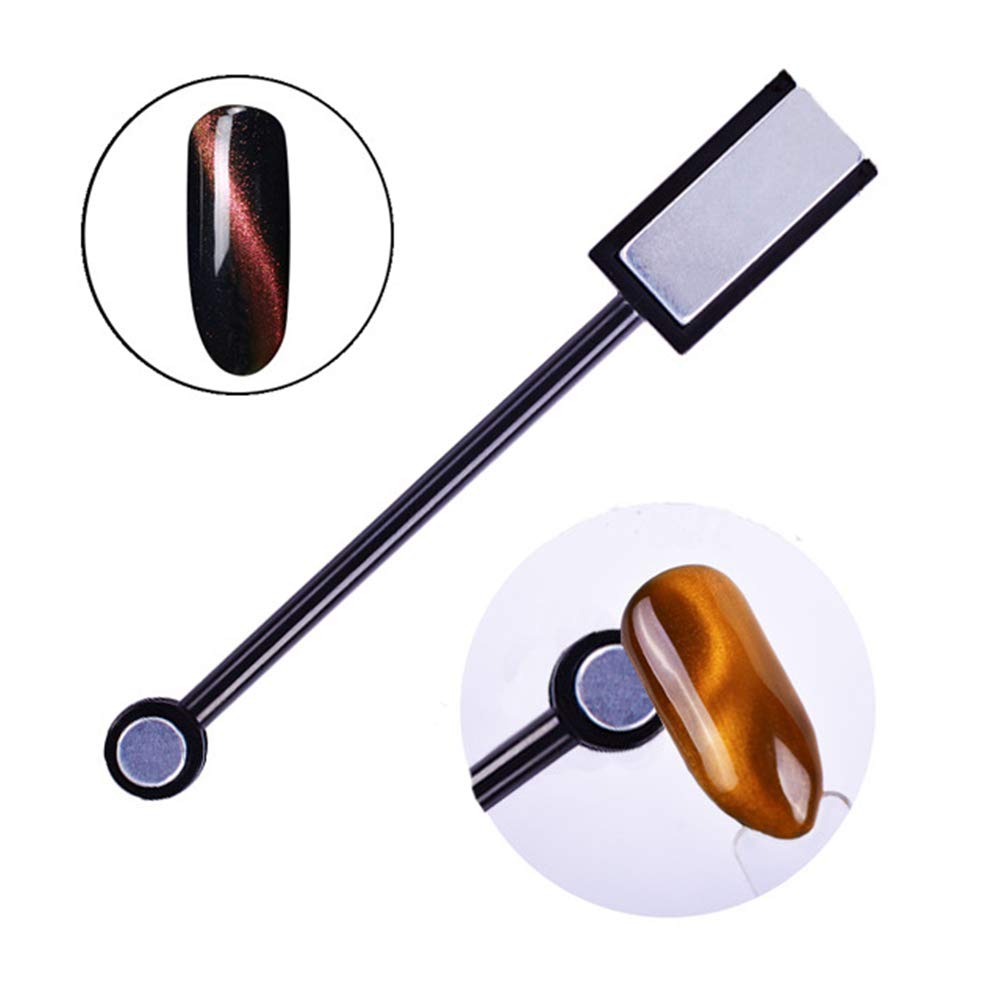 15Pcs Magnetic Nail Art Kit - Magnet Stick, Pen & Plates for 3D Cat Eye Gel Polish | DIY Manicure Tools for Home & Salon Use