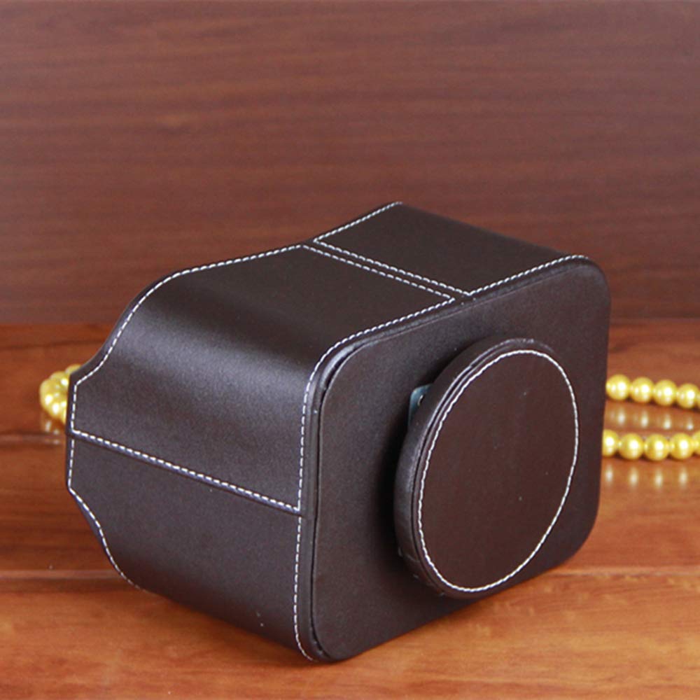 360° Rotating PU Leather Remote Control Holder - Desk Organizer for TV Remotes, Mail, Pens & Electronics | Compact Storage Box for Living Room, Office & Bedroom (Brown)
