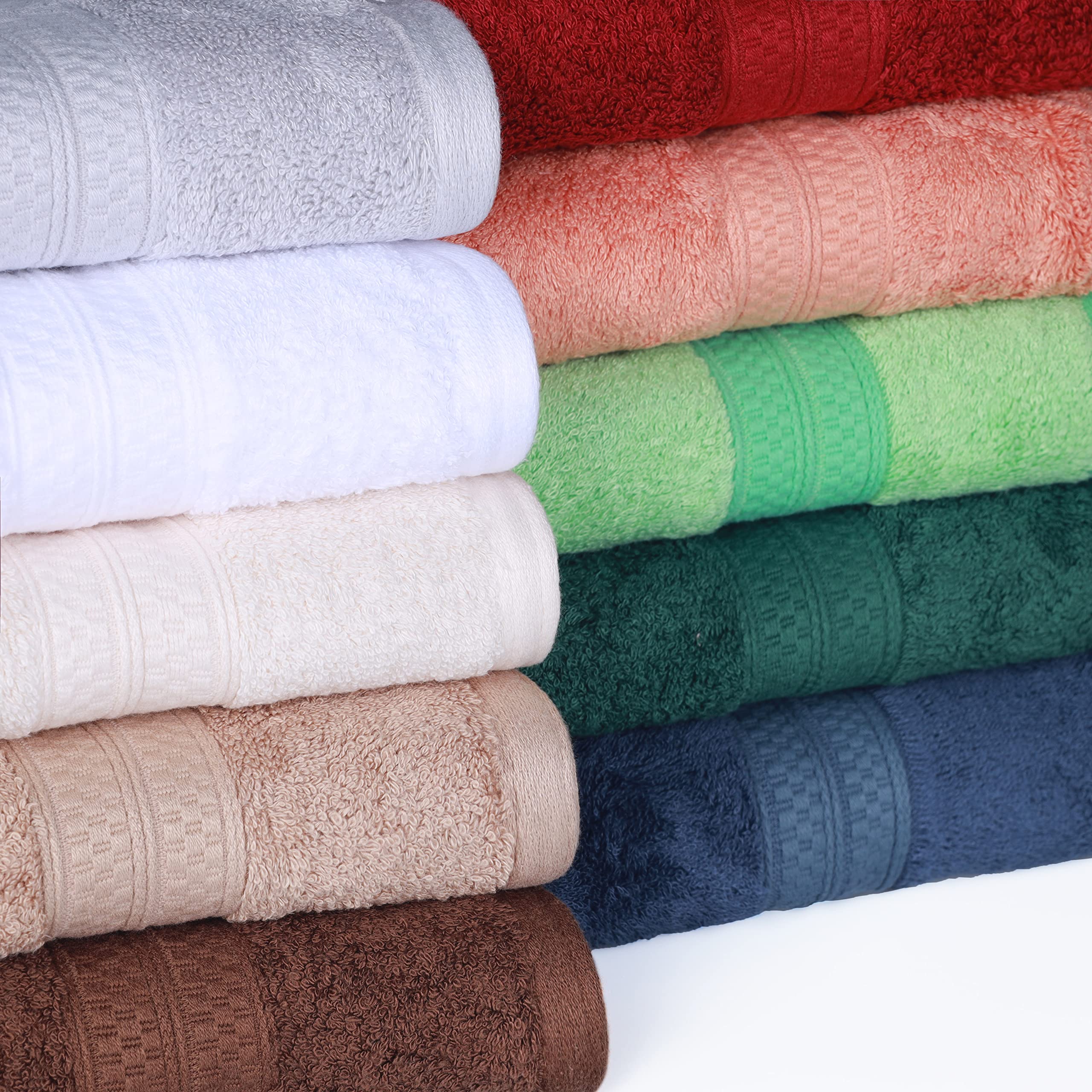 Premium 6-Piece Hand Towels & 2 Bath Towels Set - Soft Rayon Bamboo Cotton Blend for Spa, Guest Bath & Beach - Ultra Absorbent Luxury Towels in Ivory - Perfect for Home, Hotels & Vacation Rentals