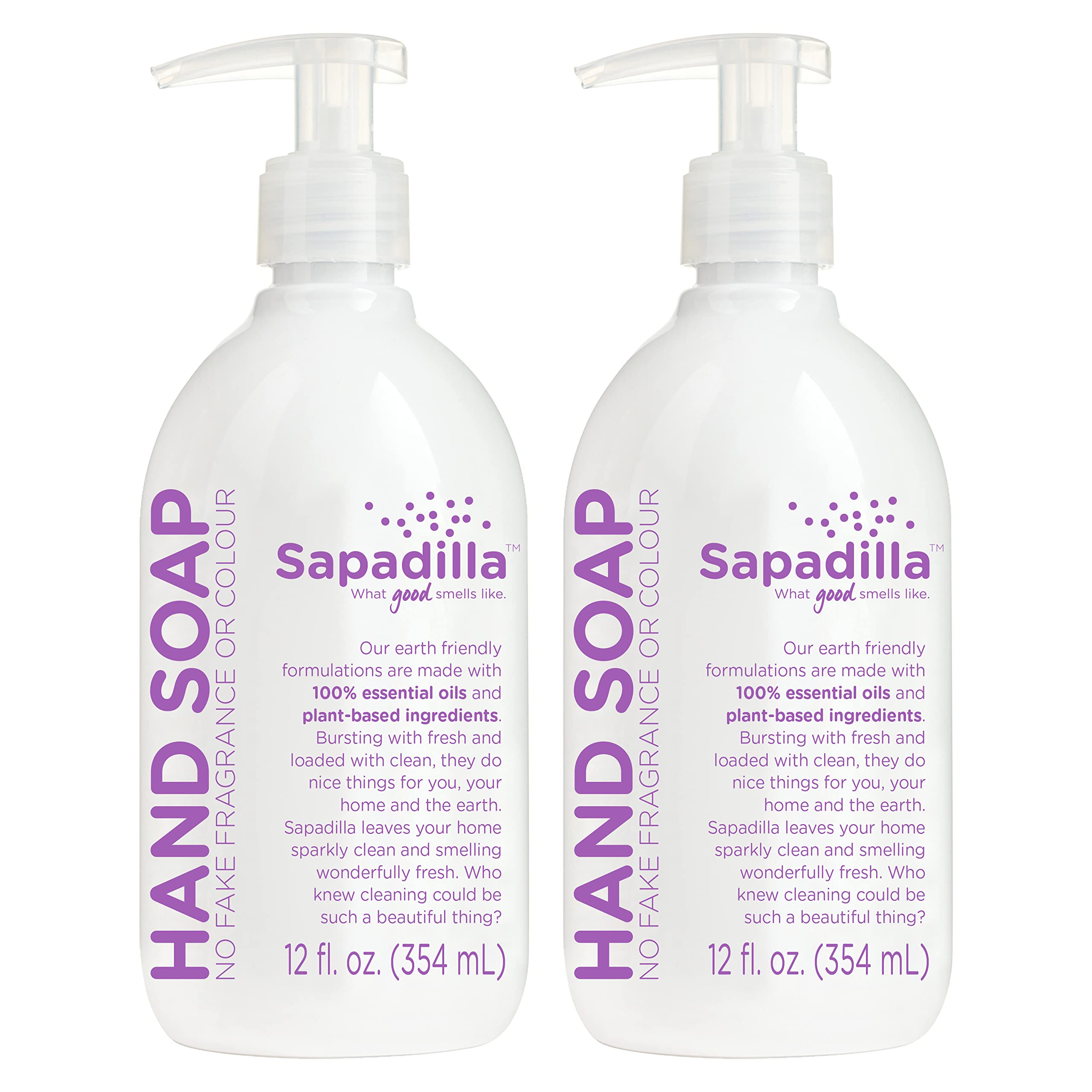**Sapadilla Liquid Hand Soap - Sweet Lavender & Lime Scent, 100% Pure Essential Oils, Moisturizing & Cleansing, Plant-Based & Biodegradable, 12 oz (Pack of 2) – Perfect for Home, Office, and Bathroom Use**