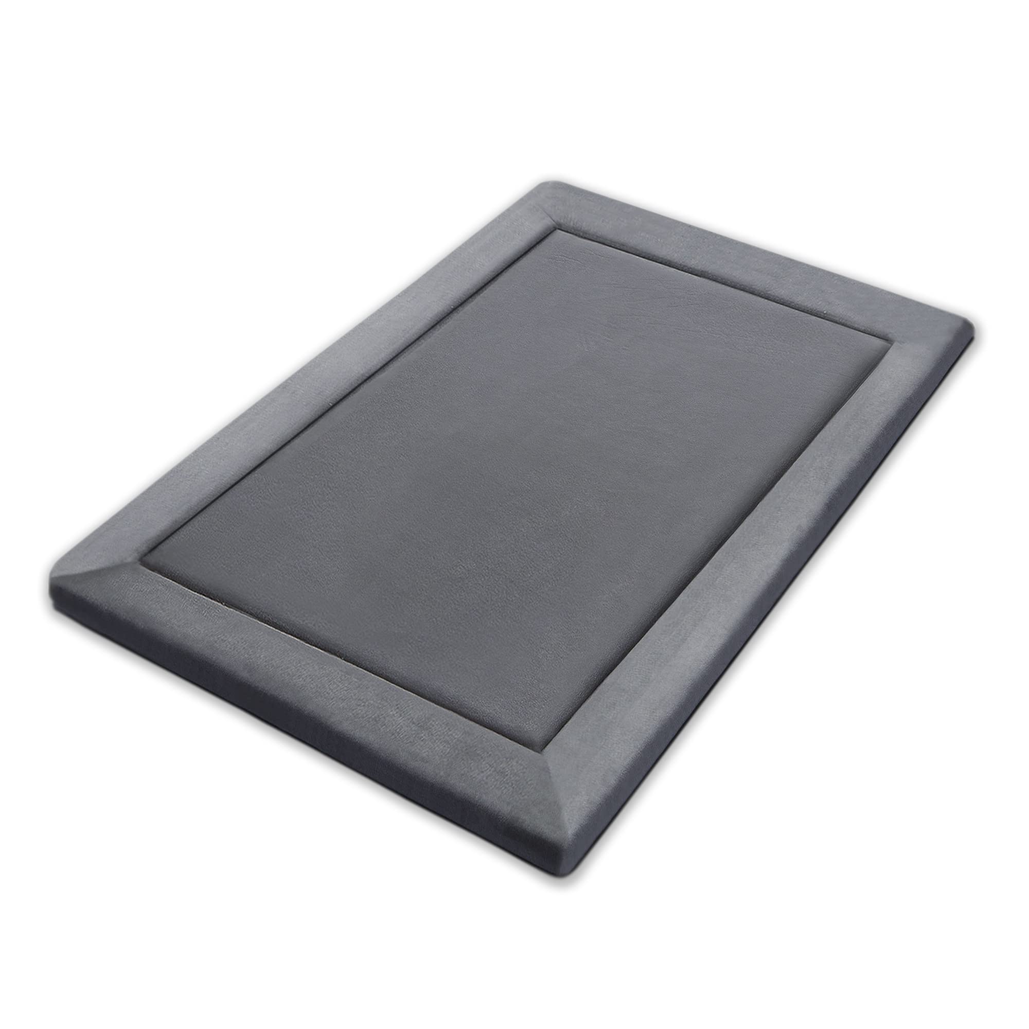 MICRODRY Memory Foam Area Rug - 2'x3' Dark Grey Non-Slip Microfiber Carpet with Built-in Pad for Living Room, Bedroom & Kids Room | Stain & Fade Resistant | Soft & Durable Floor Mat for Home Decor, Yoga & Play Areas