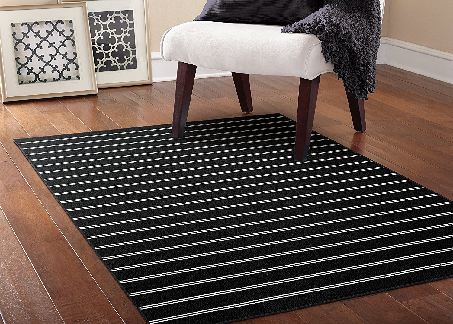 Garland Rug Avery 5x7.5 ft Black Area Rug - Soft & Durable for Living Room, Bedroom, or Office Decor