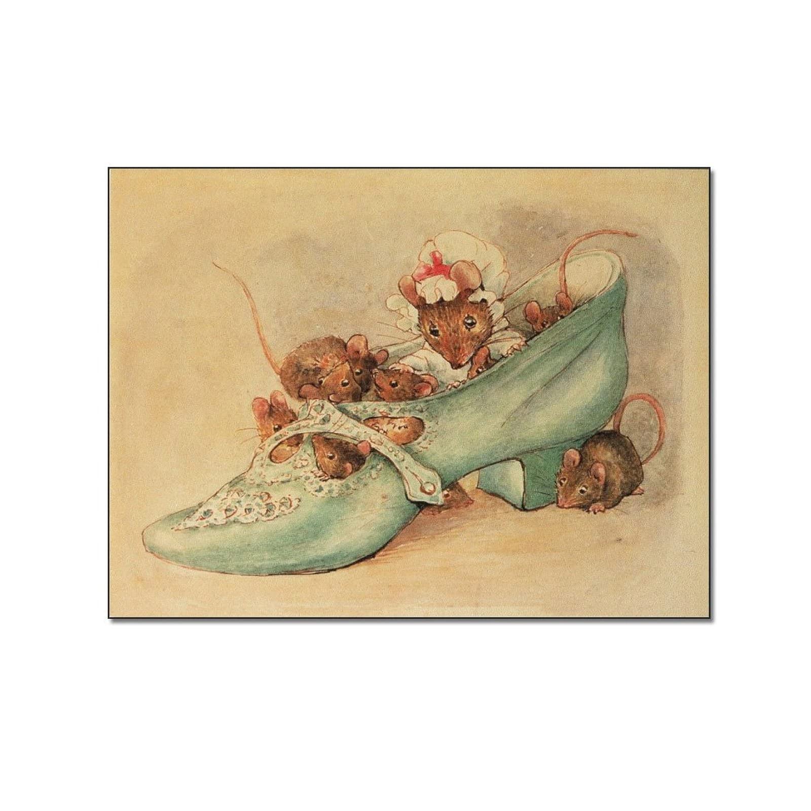 Mouse Family Canvas Wall Art Poster - 24x32 Inch (60x80cm) Kids Room Decor, Nursery, Living Room Wall Decor - Perfect for Children's Bedroom, Playroom & Home Decoration