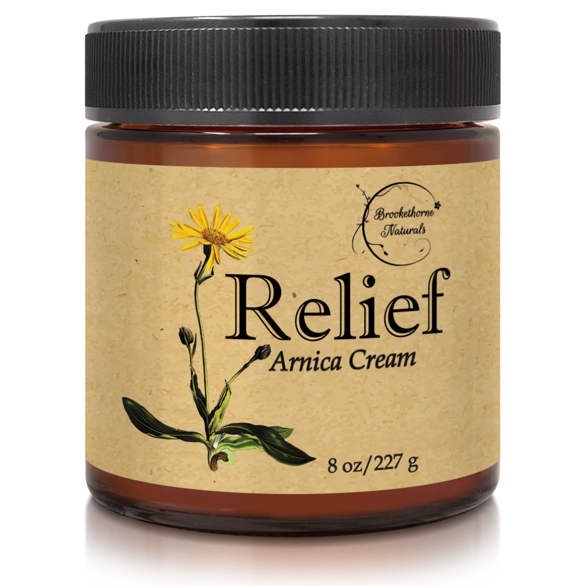 Brookethorne Naturals Organic Arnica Cream with Lemongrass, Eucalyptus & Rosemary Essential Oils - Natural Muscle Relief Lotion for Soreness & Stiffness - Perfect for Post-Workout Recovery, Massage Therapy & Joint Pain Relief