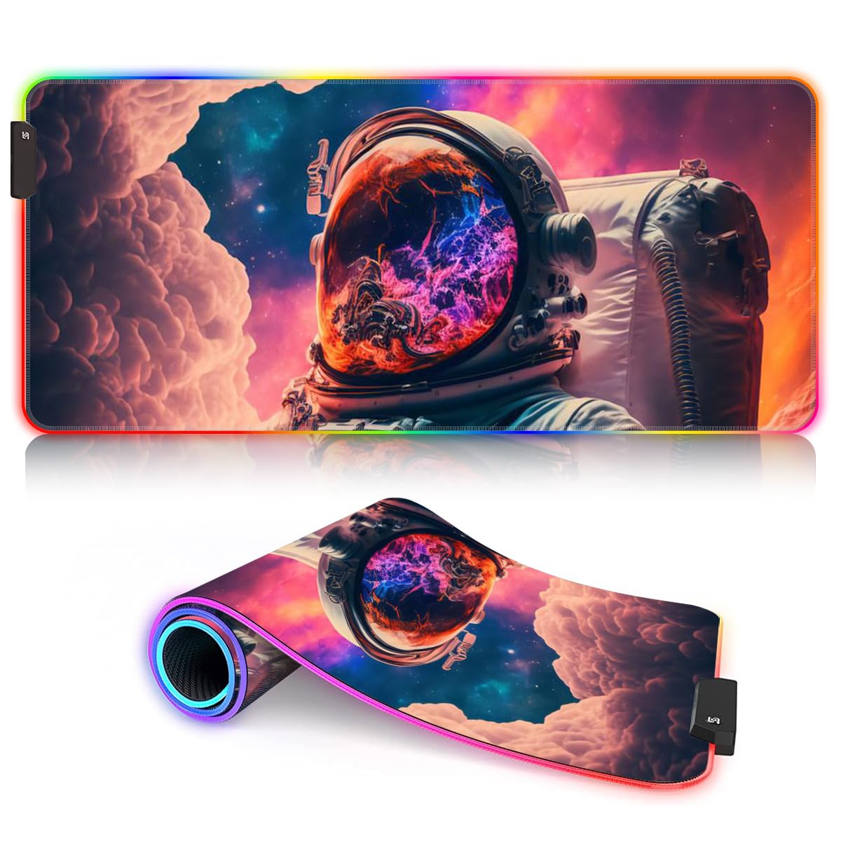 ROG Gaming Mouse Pad - LED Extended Large Size (60x35x0.3cm) Keyboard & Mouse Mat, Cool RGB Desk Pad for PC Gaming Setup - Perfect for Esports, Office Work & Home Computer Use
