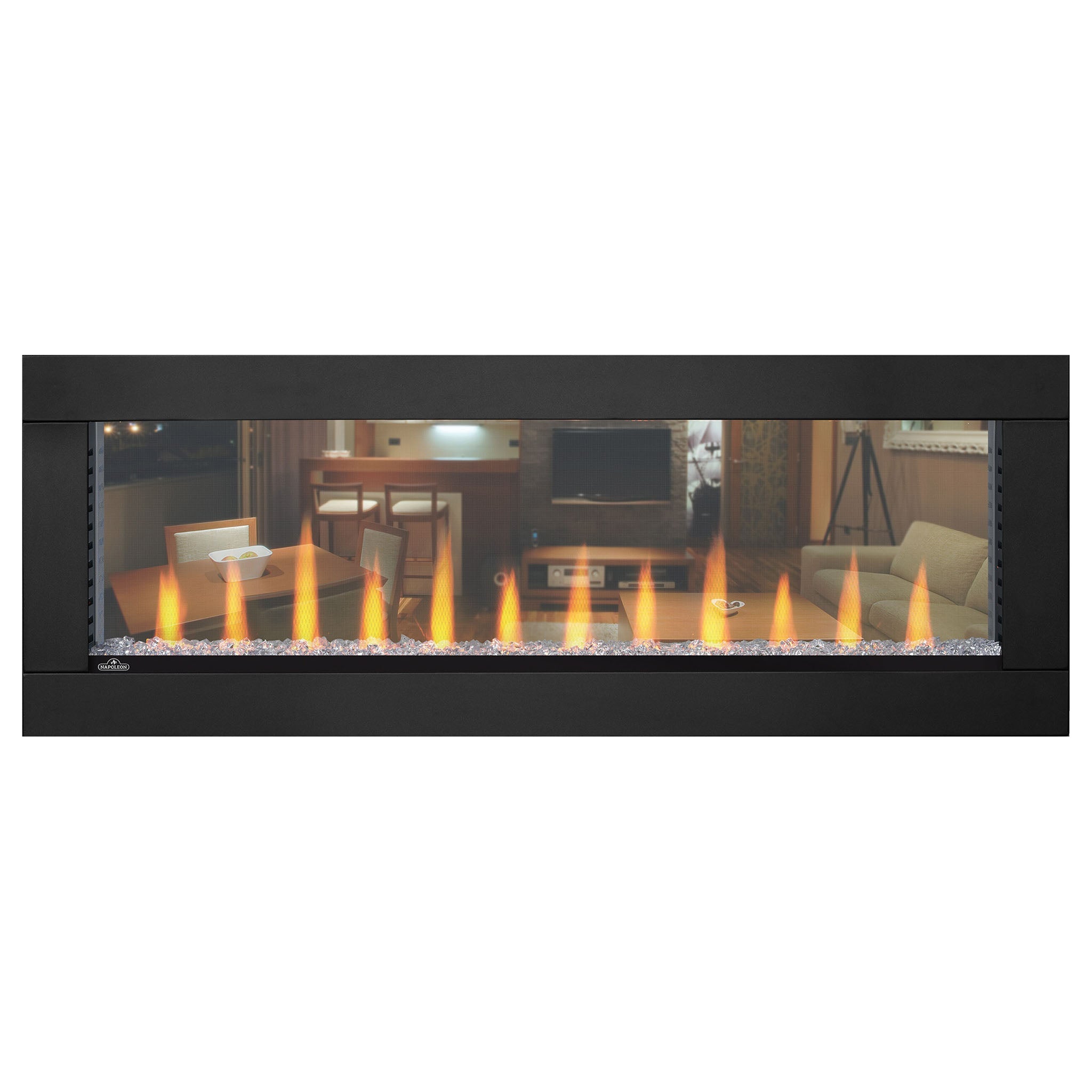 Napoleon Clearion Elite 50-Inch See-Through Electric Fireplace - Modern Heating for Living Room, Bedroom & Office Spaces