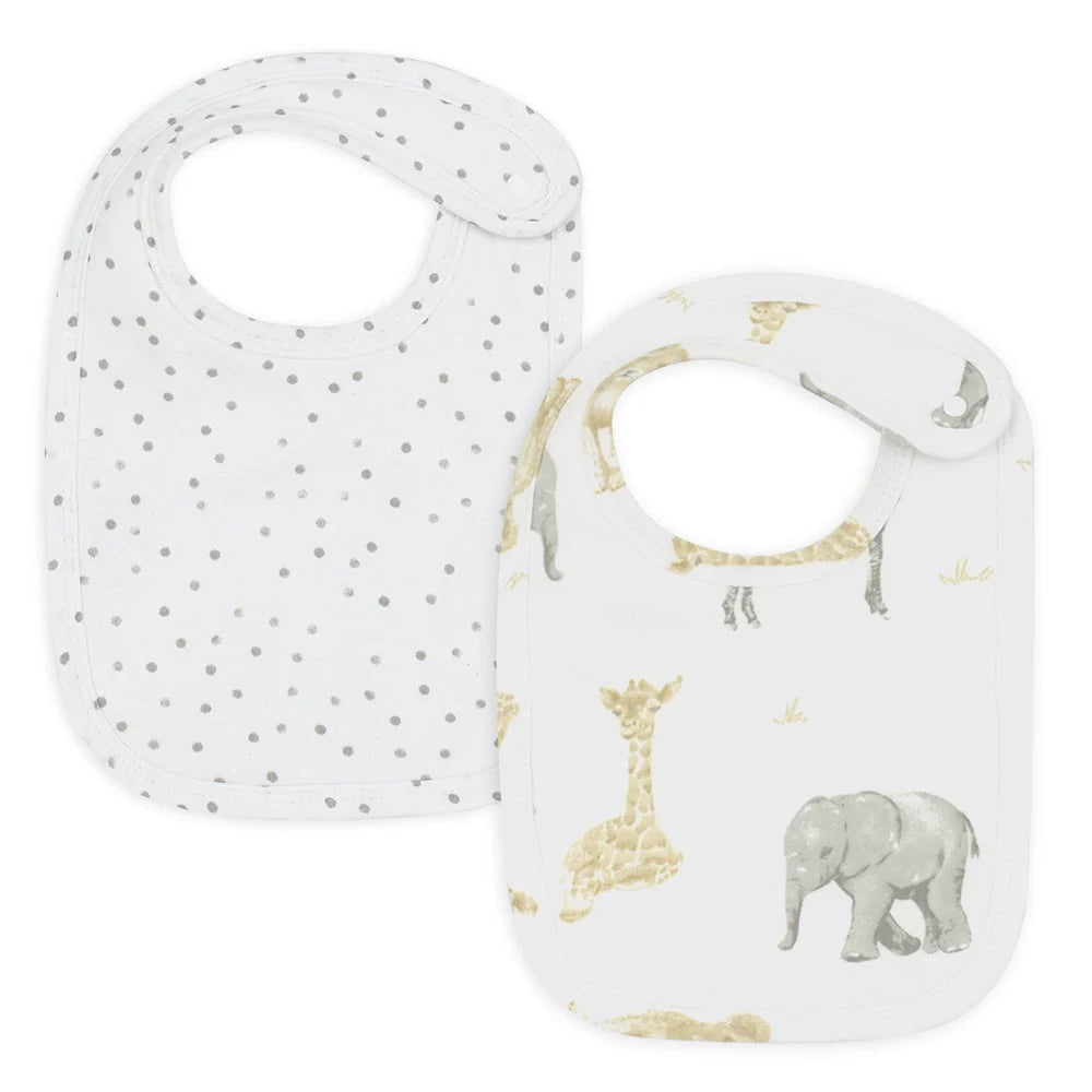 Savanna Babies 2-Pack Soft Cotton Jersey Bibs for Babies & Toddlers - Perfect for Feeding, Drooling & Messy Playtime