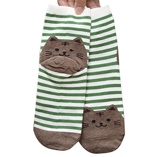 3D Striped Cartoon Cat Socks for Women & Men - Soft Cotton with Footprint Design - Cozy Thin Wool Socks for Home, Office & Casual Wear