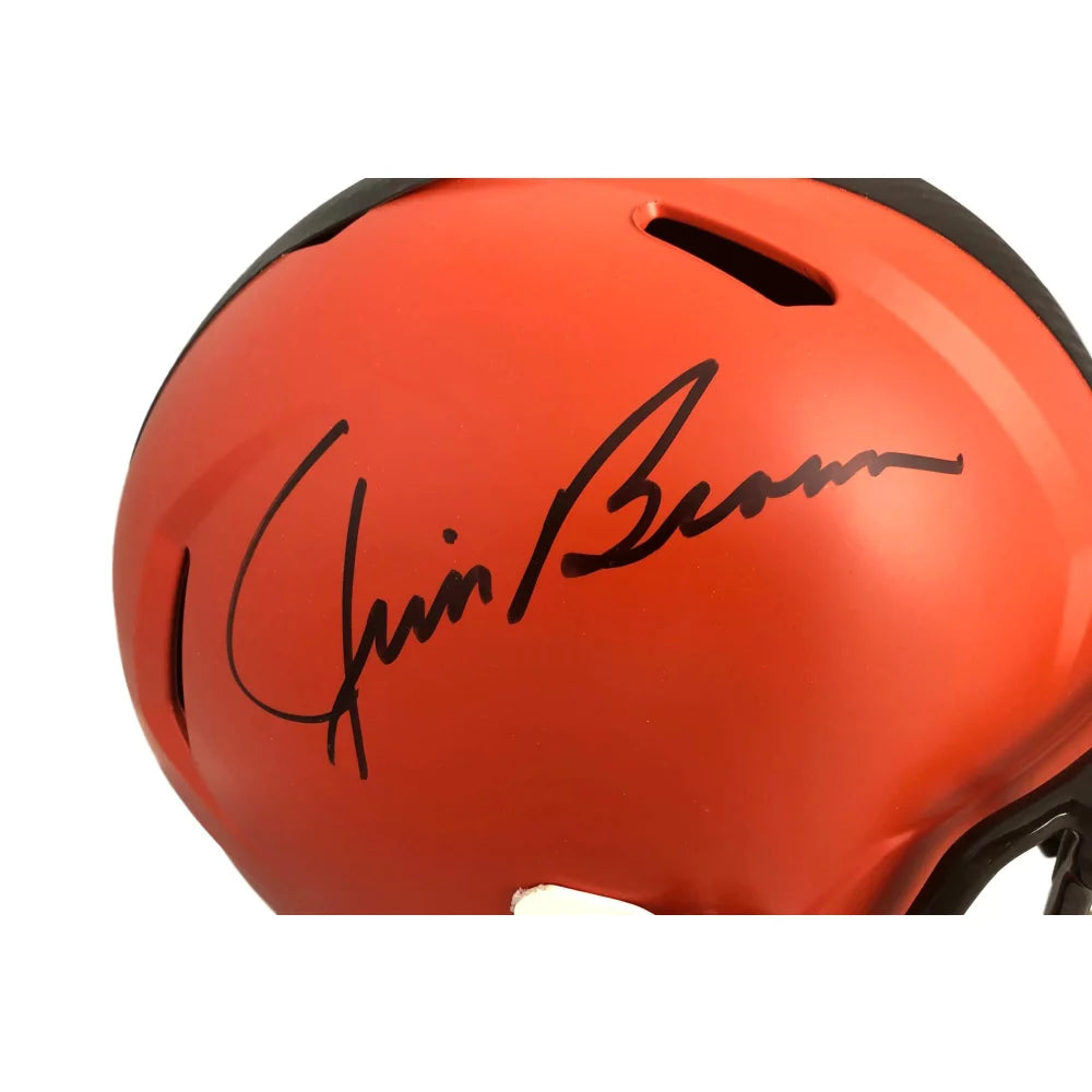 Jim Brown Autographed Cleveland Browns Speed Helmet with JSA COA - Authentic NFL Collectible for Fans & Memorabilia Displays