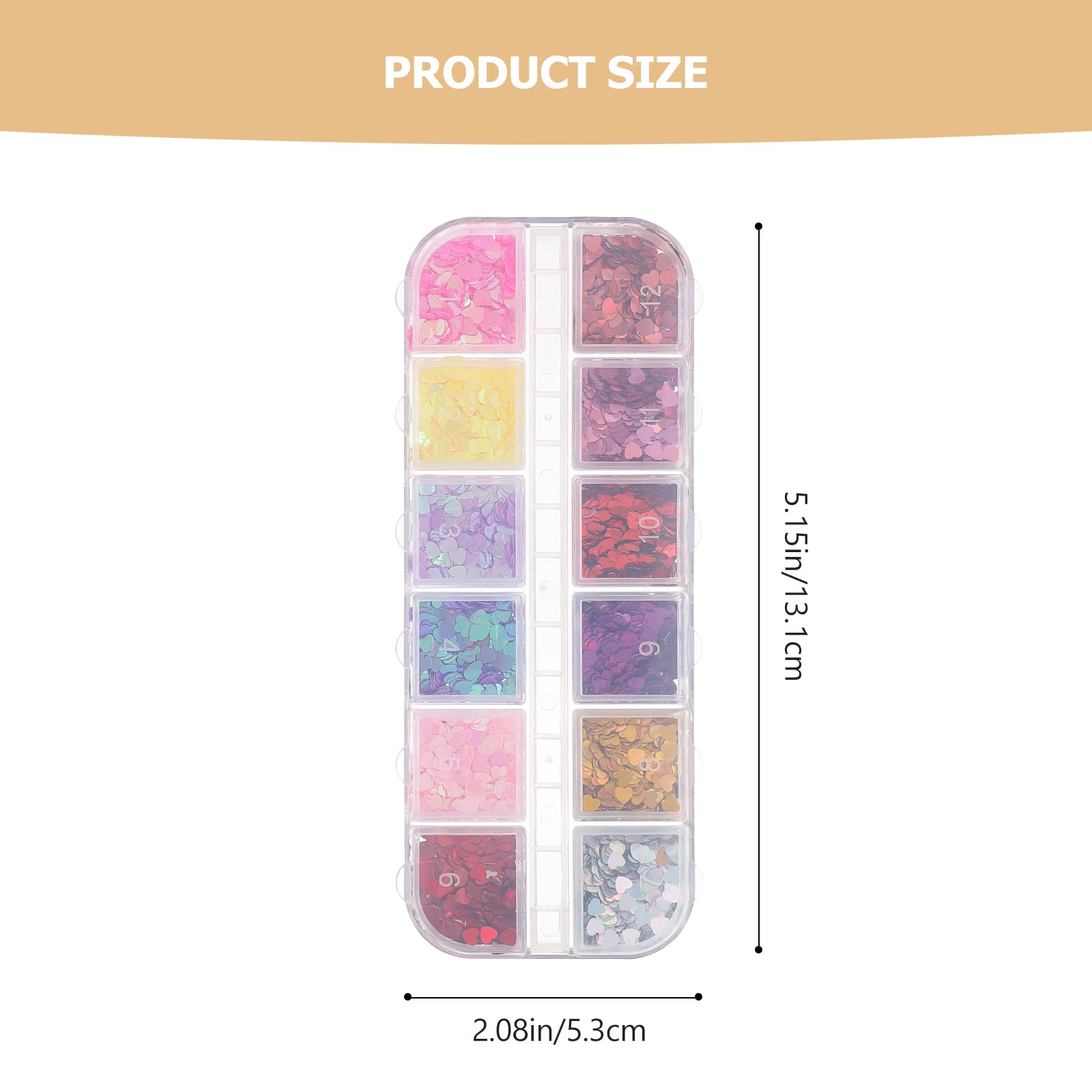 FOMIYES 2 Pack Valentine's Day Nail Sequins - Heart Shaped Glitter Nail Art Decorations for DIY Manicure, Perfect for Valentine's Gifts, Nail Salon & Party Nail Designs