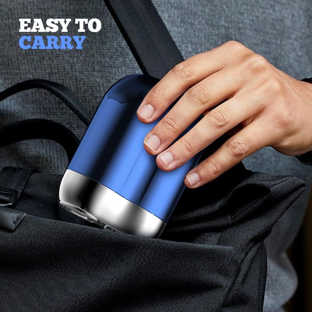2025 Upgrade Mini Dual-Head Electric Shaver - USB Rechargeable, Waterproof Pocket Shaver for Men - Portable Travel & Home Use - Compact Electric Razor for Quick Grooming (Silver) | Perfect for Business Trips, Gym Bags & Daily Shaving