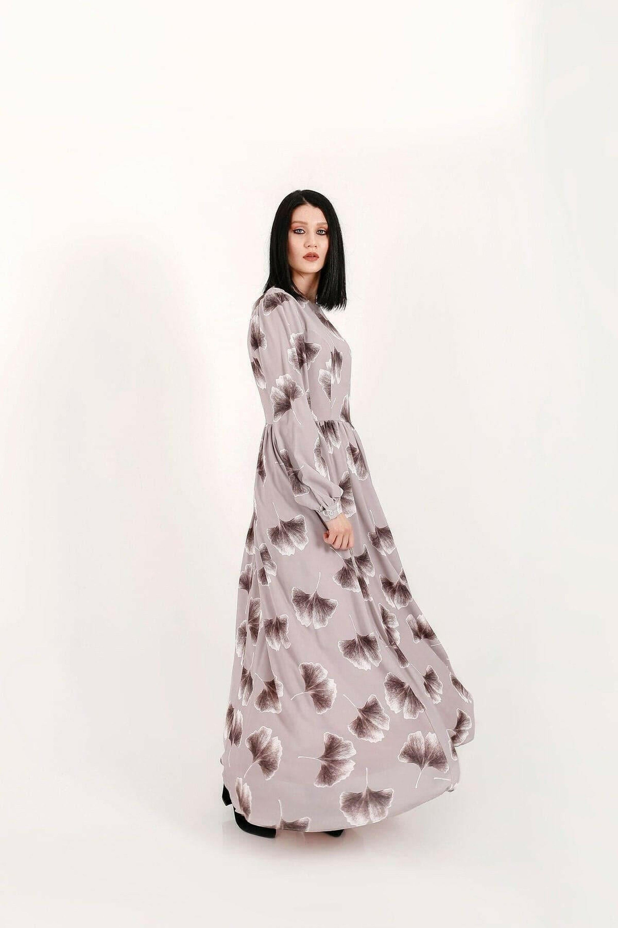 Tammy Long Sleeve Maxi Dress for Women - Elegant Flowy Summer & Fall Dress for Beach, Wedding & Party Occasions
