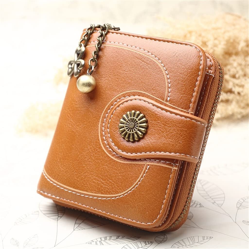 CJTMY Women's Floral Metal Clasp Small Wallet with Zipper Pocket & Tassel - Compact Card Holder & Coin Purse for Daily Use, Travel, and Parties (Color: D, Size: 1pc)