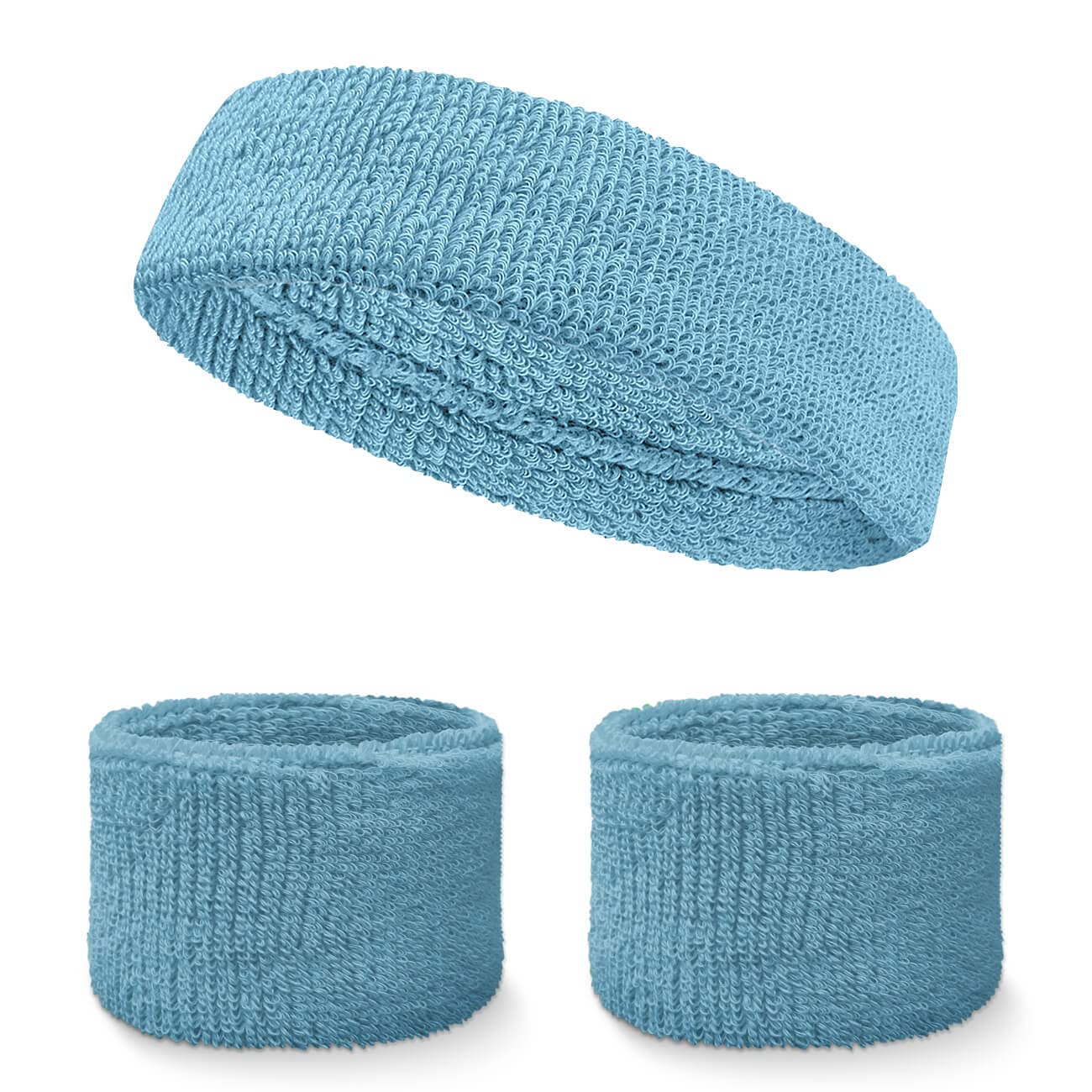 Breathable Solid Color Sweatband Set for Men & Women - Comfortable Sports Headbands for Running, Tennis, Basketball & Workout - Moisture Wicking Fitness Accessories