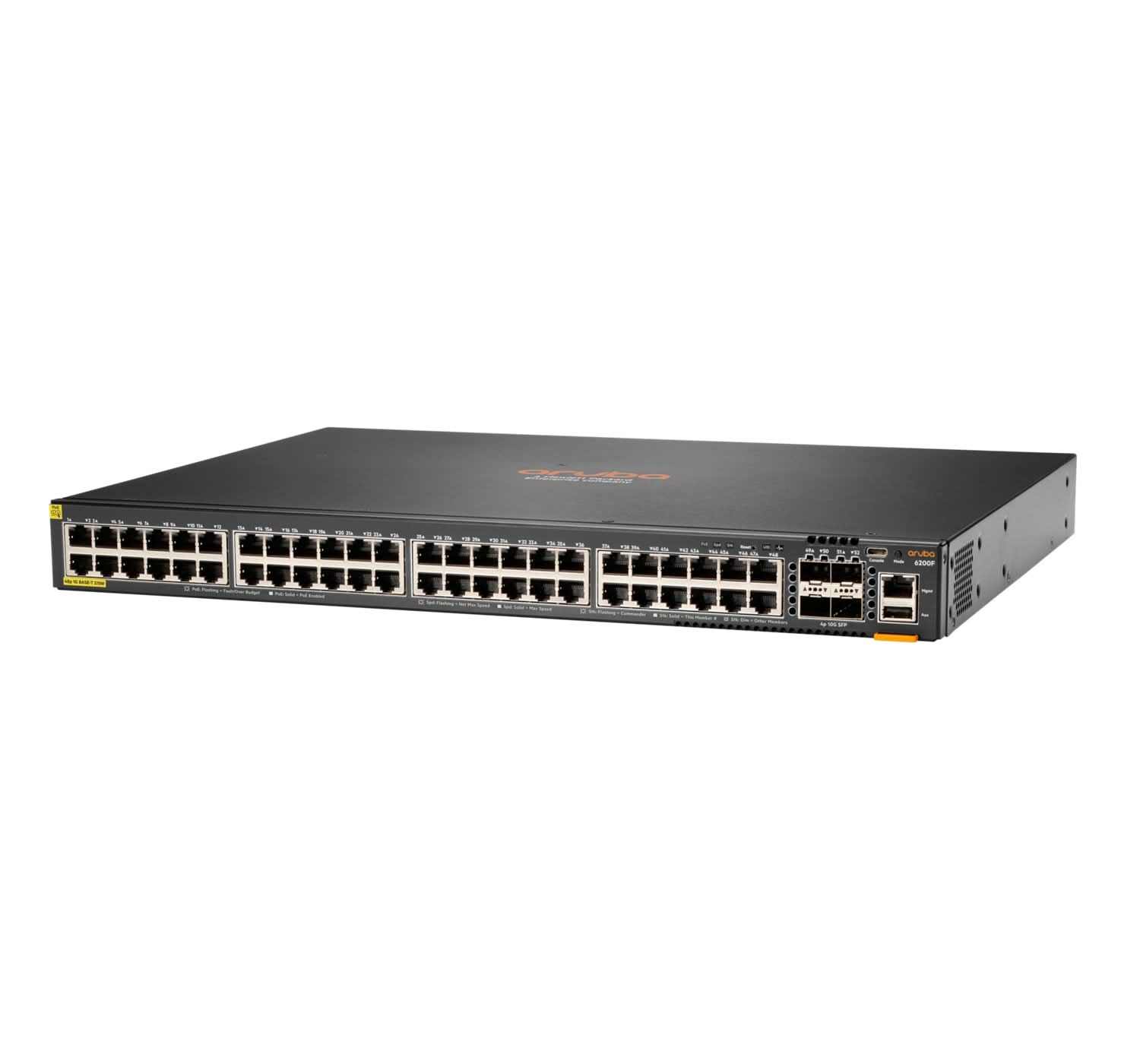 Aruba CX 6200F 48-Port Gigabit Ethernet Switch | 4 SFP+ | 370W PoE | L3 Managed | 1U Rack Mount | Ideal for Enterprise Networks & Data Centers