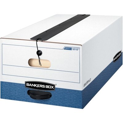 Liberty Plus Legal Storage Box with String & Button Closure - White & Blue - Pack of 12 | Perfect for Office, Home & Legal Document Organization