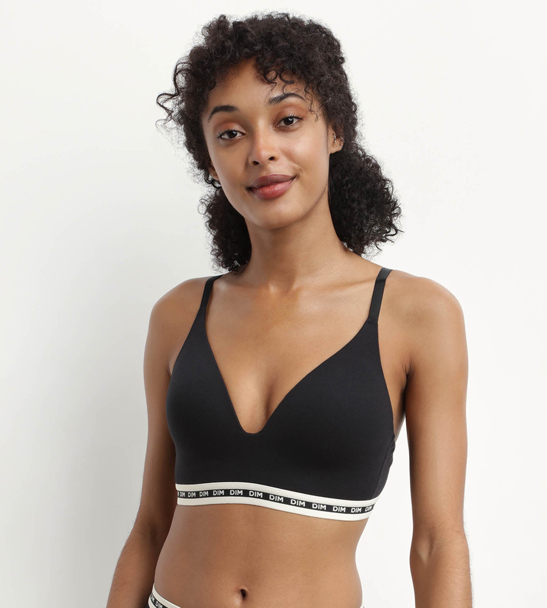 Black Modal Cotton Triangle Bralette with Molded Cups - Dim Icons | Comfortable Everyday Wear, Lounge, Sleep & Light Support