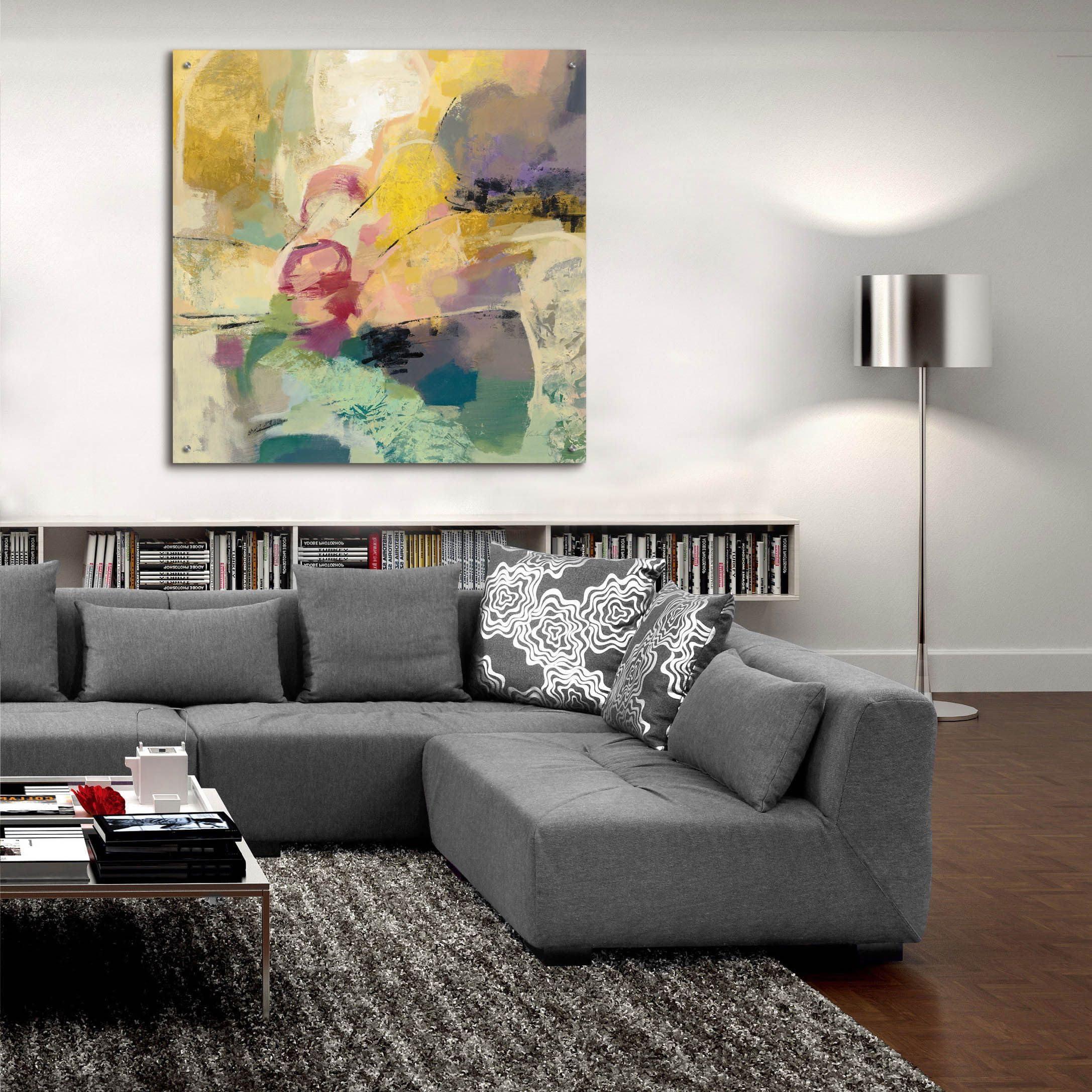 Mid Mod Mood Acrylic Glass Wall Art by Silvia Vassileva - 36x36 Inches Modern Abstract Painting for Living Room, Bedroom & Office Decor