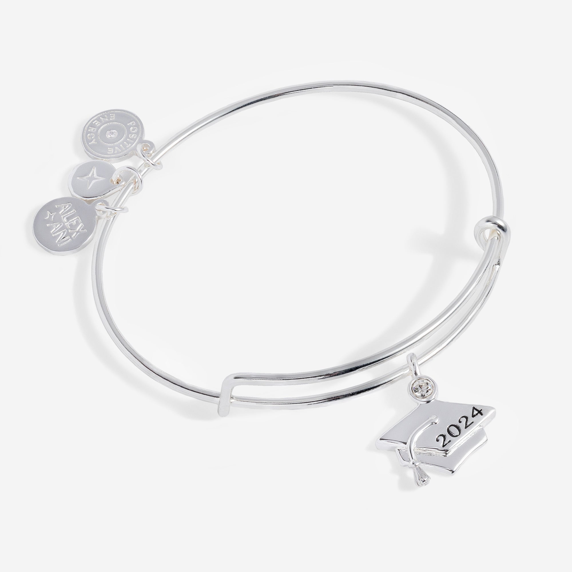 2024 Graduation Cap Charm Bangle - Elegant Silver Plated Bracelet for Graduation Party, Commencement Ceremony & School Celebration - Perfect Gift for Graduates