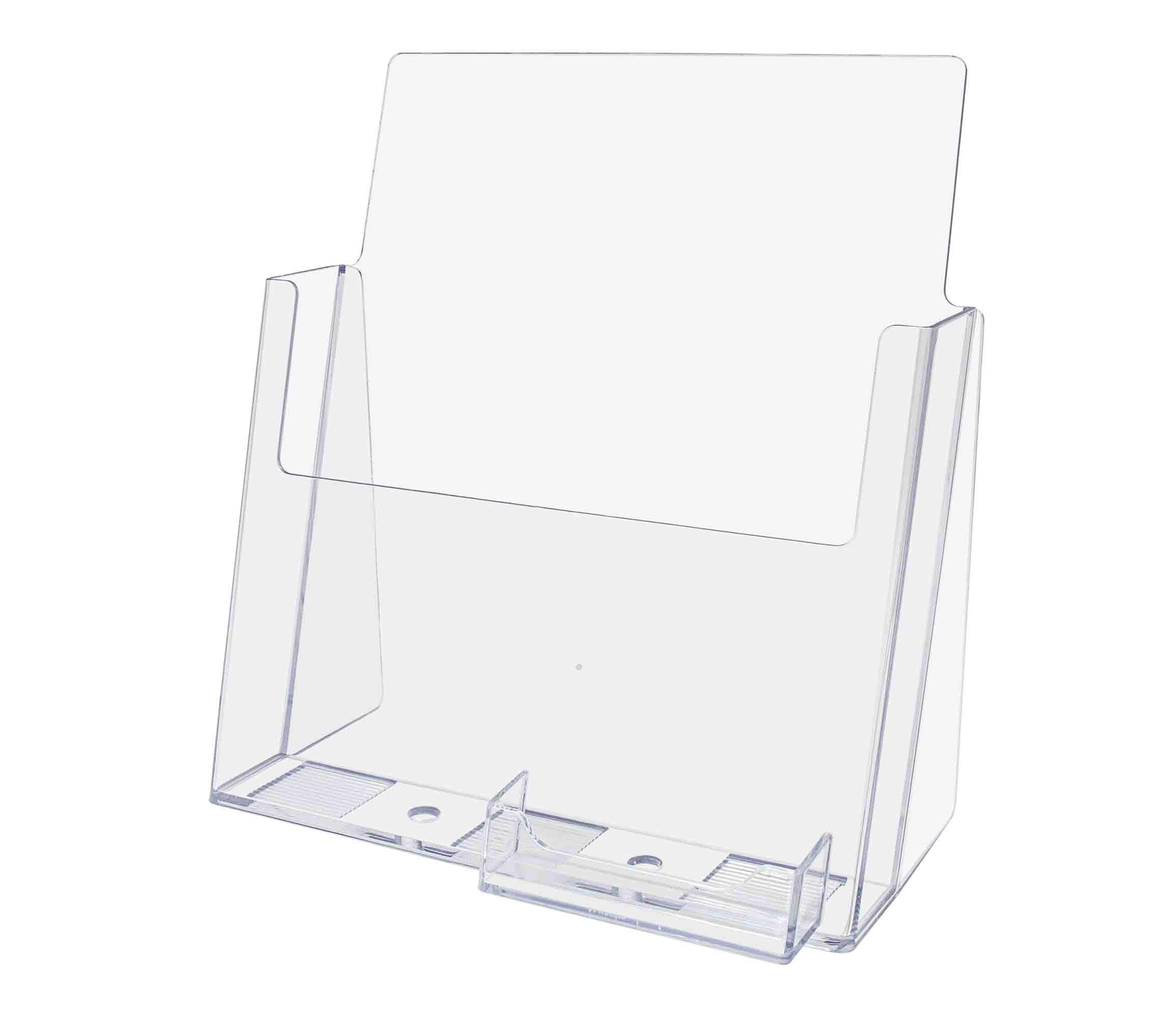 12 Pack Clear Acrylic Brochure Holders - Multi Slot Display Stand for 3.5