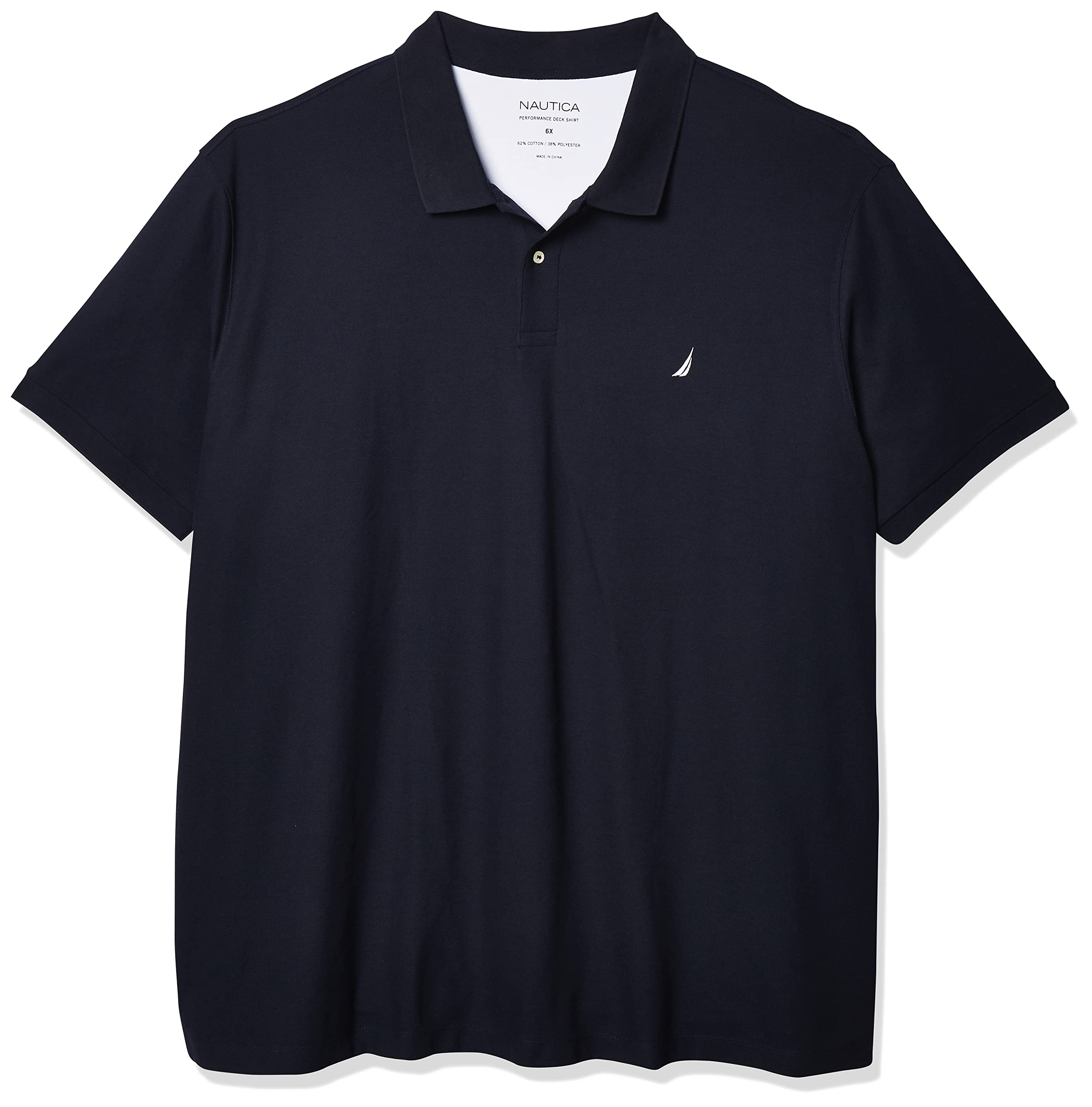 Nautica Men's Big & Tall Short Sleeve Solid Color Deck Polo Shirt - Comfortable Casual Wear for Summer, Boating & Outdoor Activities