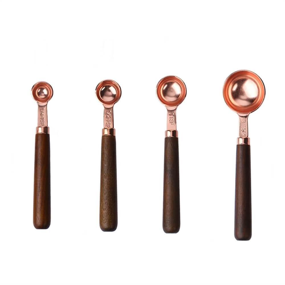 Premium Montana Copper Measuring Spoons Set - 6-Piece Stainless Steel Kitchen Utensils for Baking & Cooking - Perfect for Measuring Spices, Coffee, and Ingredients - Ideal for Home Chefs & Bakers