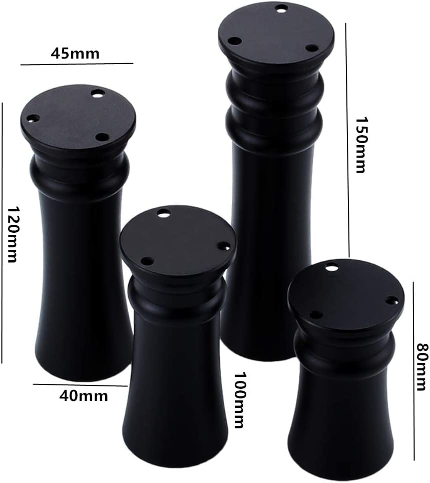 Adjustable Metal Furniture Legs 4pcs - European Style Aluminum Cabinet Feet, Sofa Legs, Table Legs & Bed Risers (120mm, Style B) - Perfect for Home Office, Living Room & Bedroom Furniture Replacement