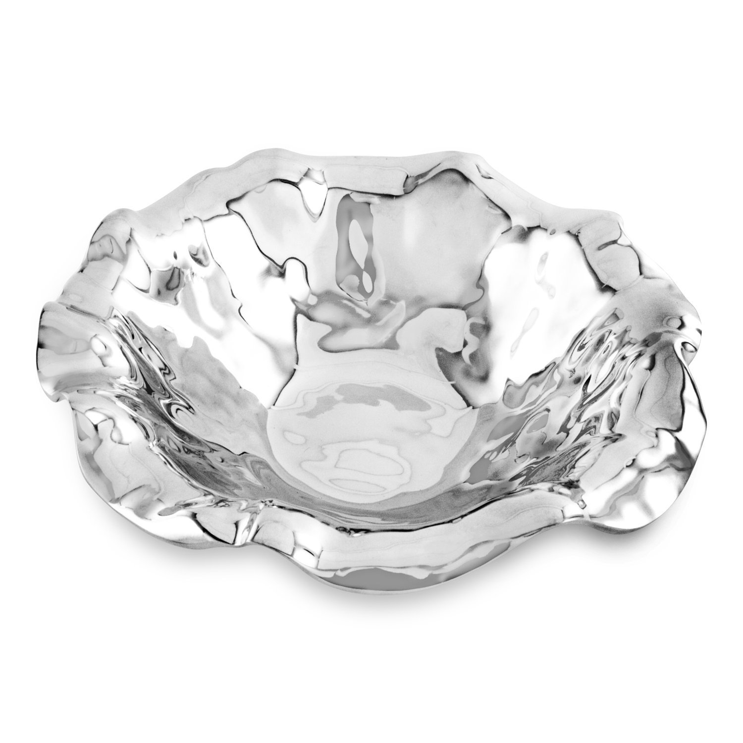 Beatriz Ball Large Vento Alba Bowl - Handcrafted Elegant Metal Serving Bowl for Salads, Fruits & Entertaining - Perfect for Dinner Parties, Holiday Gatherings & Home Decor