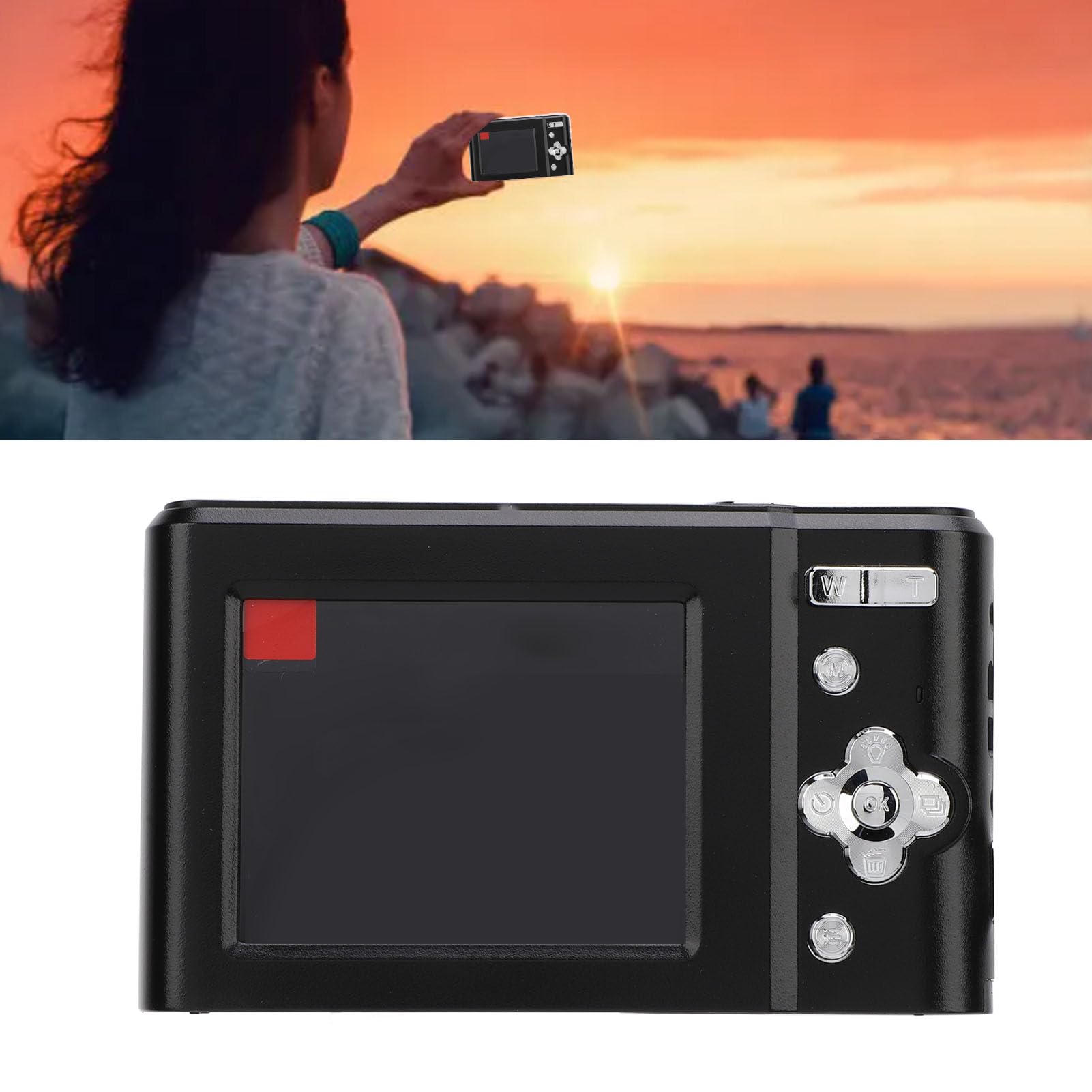 48MP 2.7K Digital Video Camera with 8x Zoom & Type-C Charging - HD Vlogging Camera for YouTube, Travel, Sports & Family Events (Black)