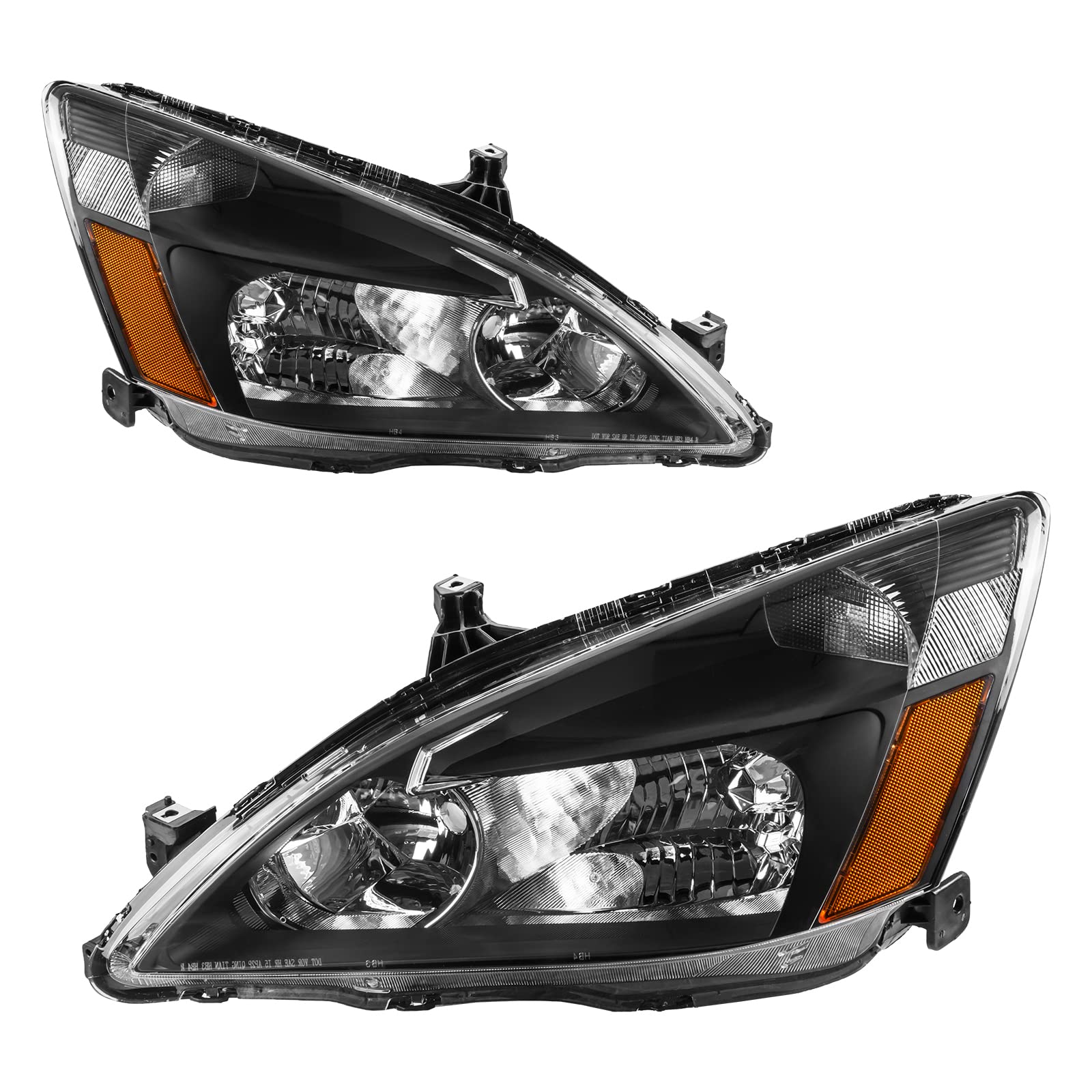 MARSFLUX Headlight Assembly Compatible With 2003-2007 Honda Accord 2/4Dr - Replacement LED Headlights for Improved Night Visibility (Perfect for Night Driving, Foggy Conditions & Road Safety)
